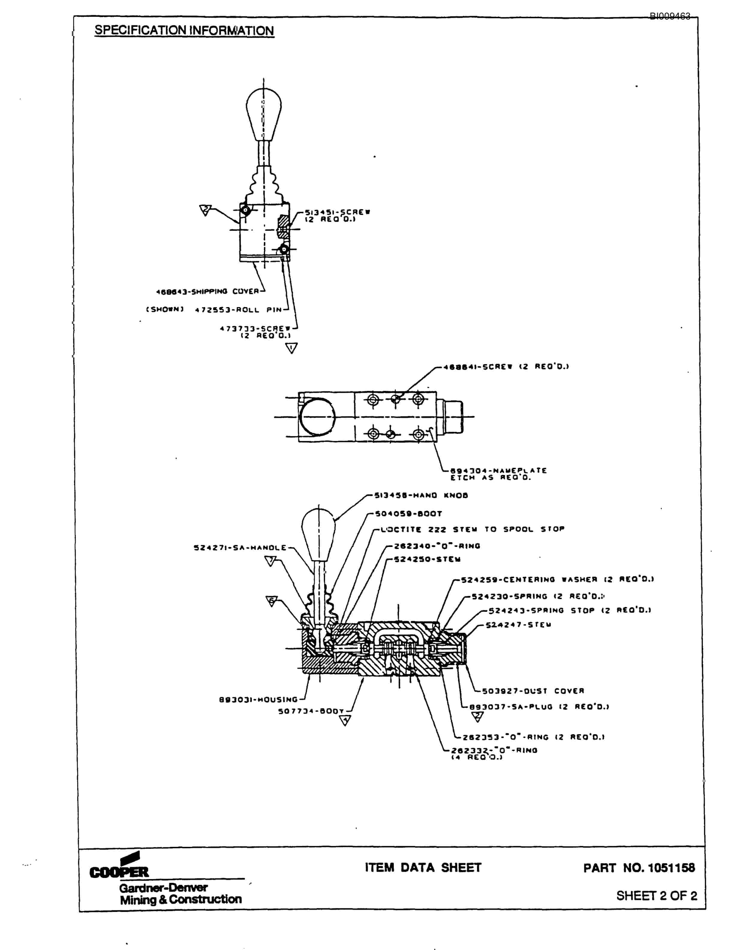 Bucyrus MK21H Single Boom Hydraulic Jumbo Parts Catalog BI009463-2
