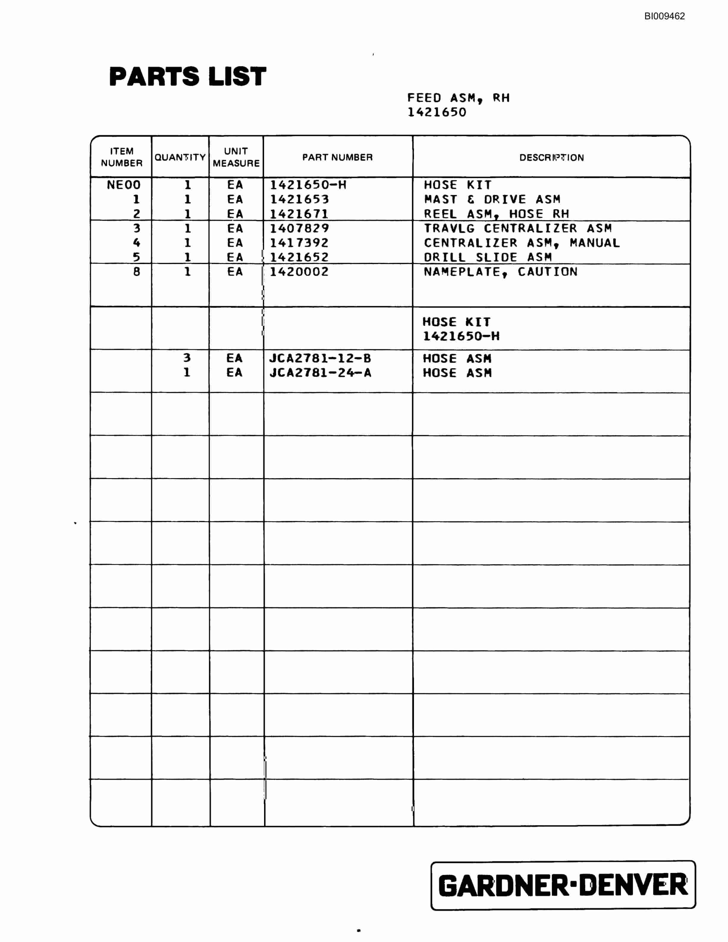 Bucyrus MK34P 2 Boom Pneumatic Jumbo Parts Catalog BI009462-3