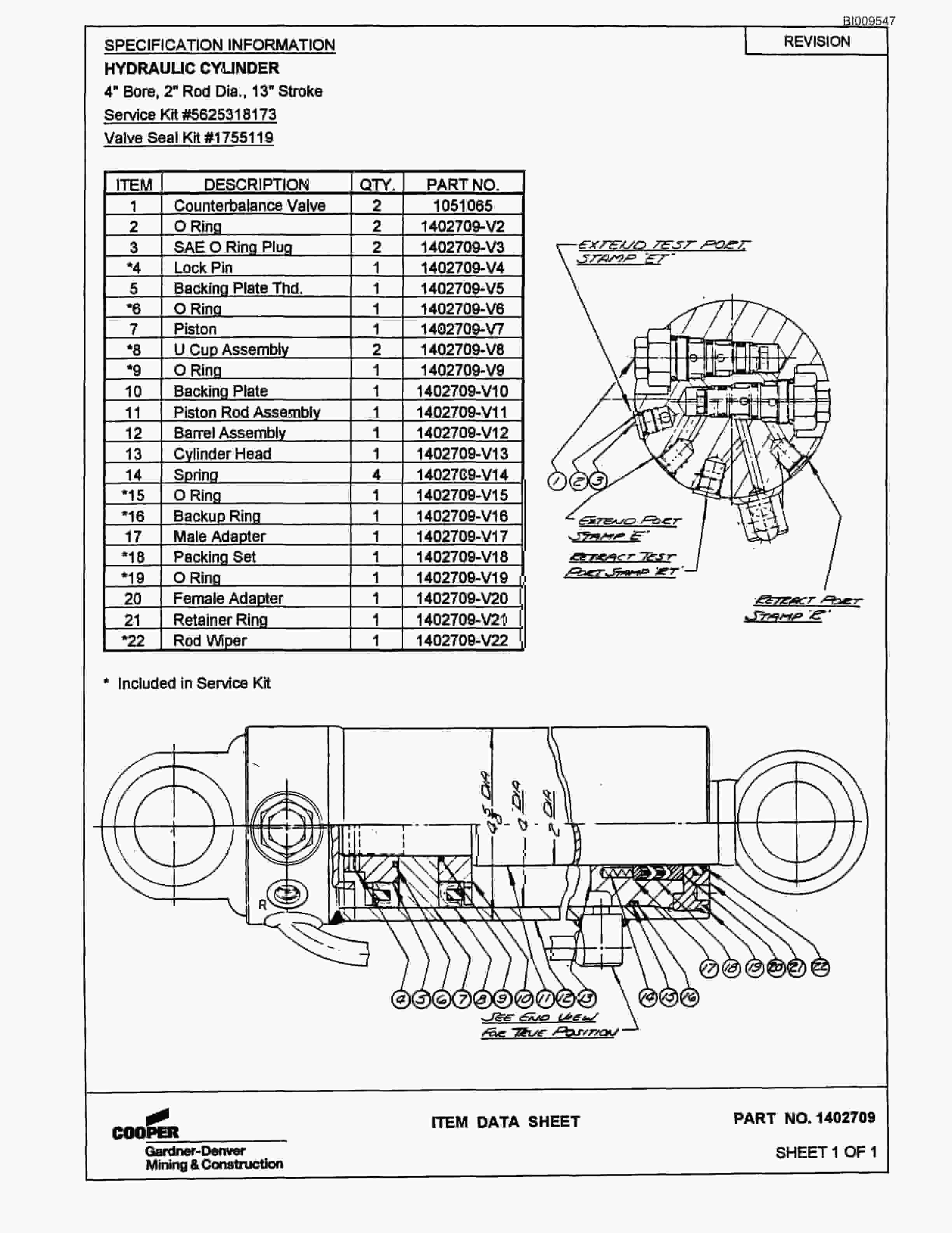 Bucyrus MK34P 2 Boom Pneumatic Jumbo Parts Catalog BI009547-5