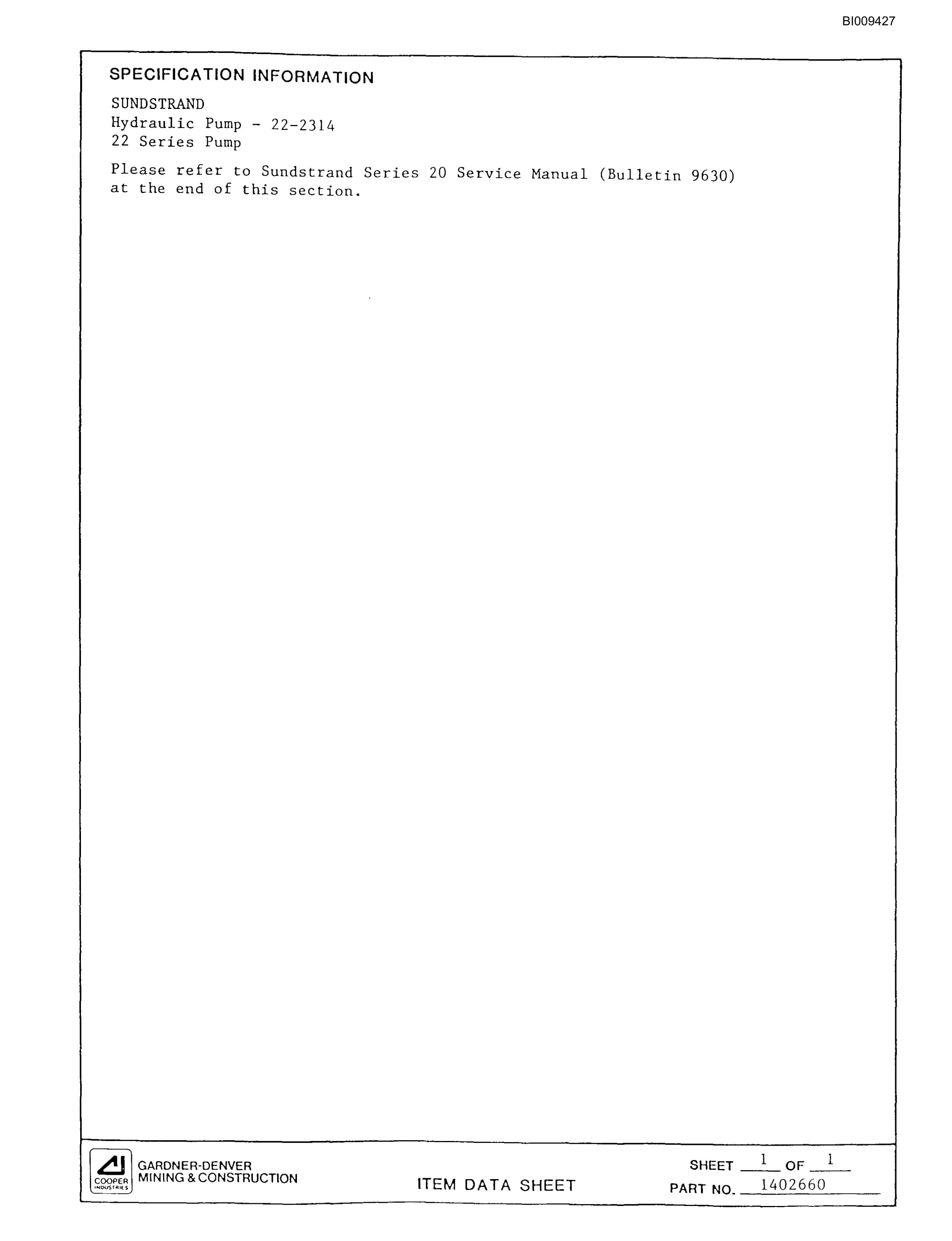 Bucyrus MK35 2 Boom Hydraulic Jumbo Parts Catalog BI009427-2