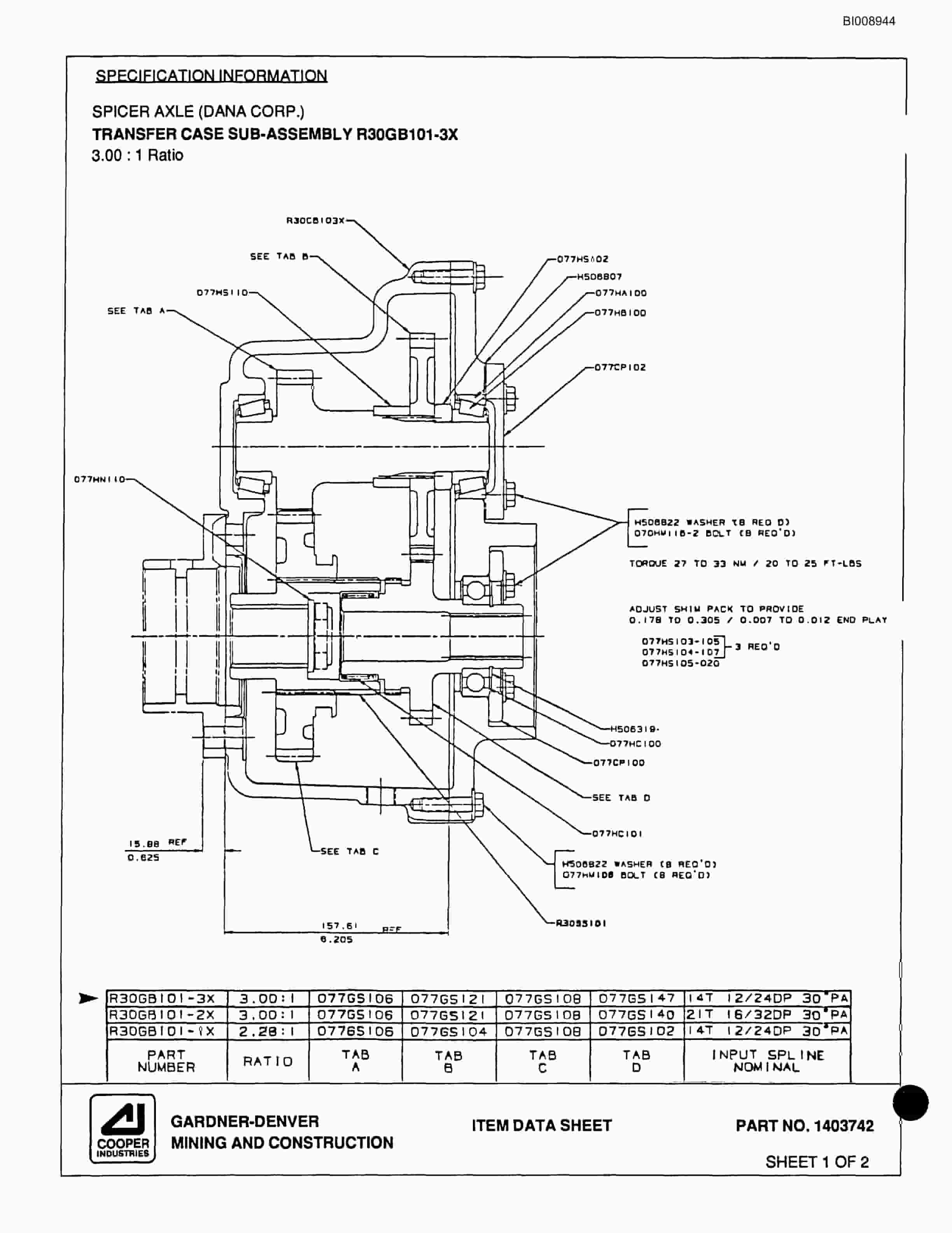Bucyrus MK35H 2 Boom Hydraulic Jumbo Parts Catalog BI008944-4
