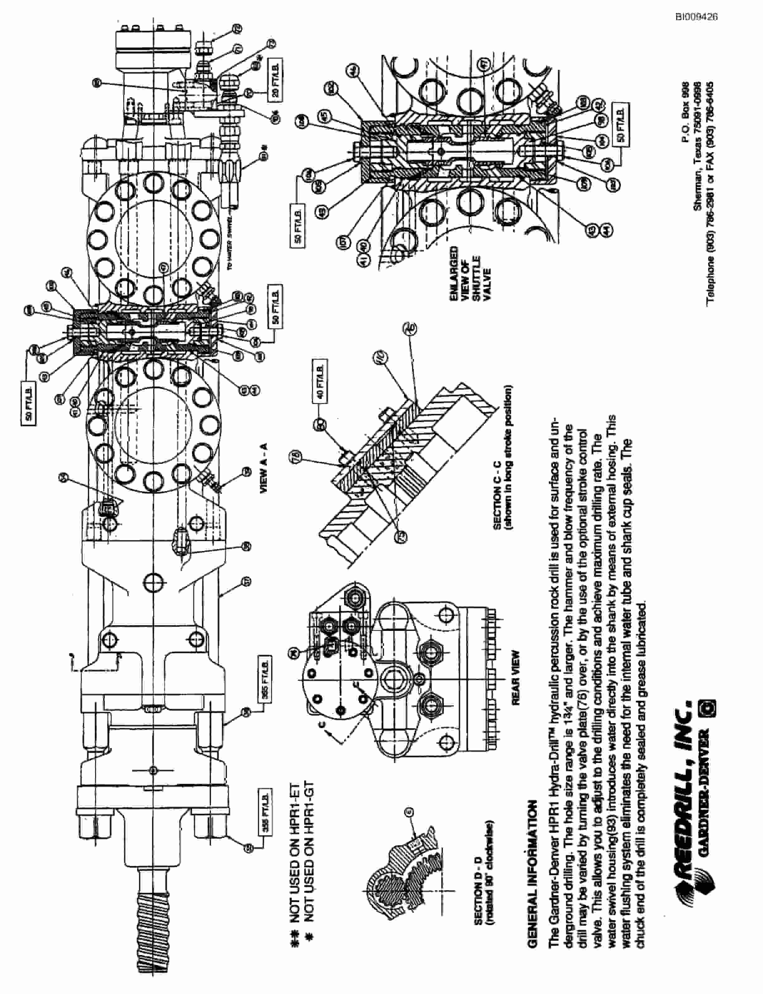 Bucyrus MK40HD Single Boom Hydraulic Jumbo Parts Catalog BI009426-3