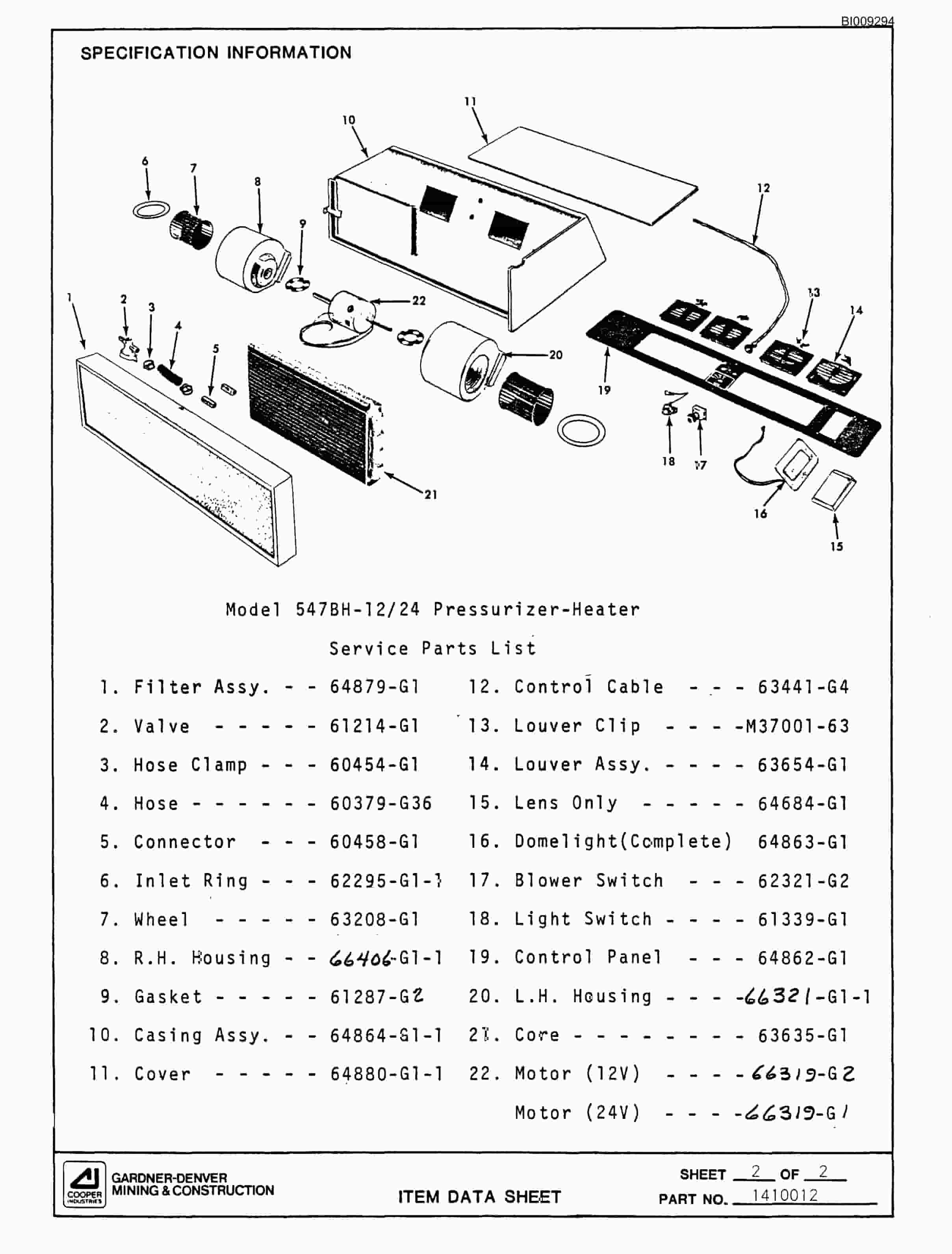 Bucyrus MK45 Articulated Hydraulic Jumbo Parts Catalog BI009294-4