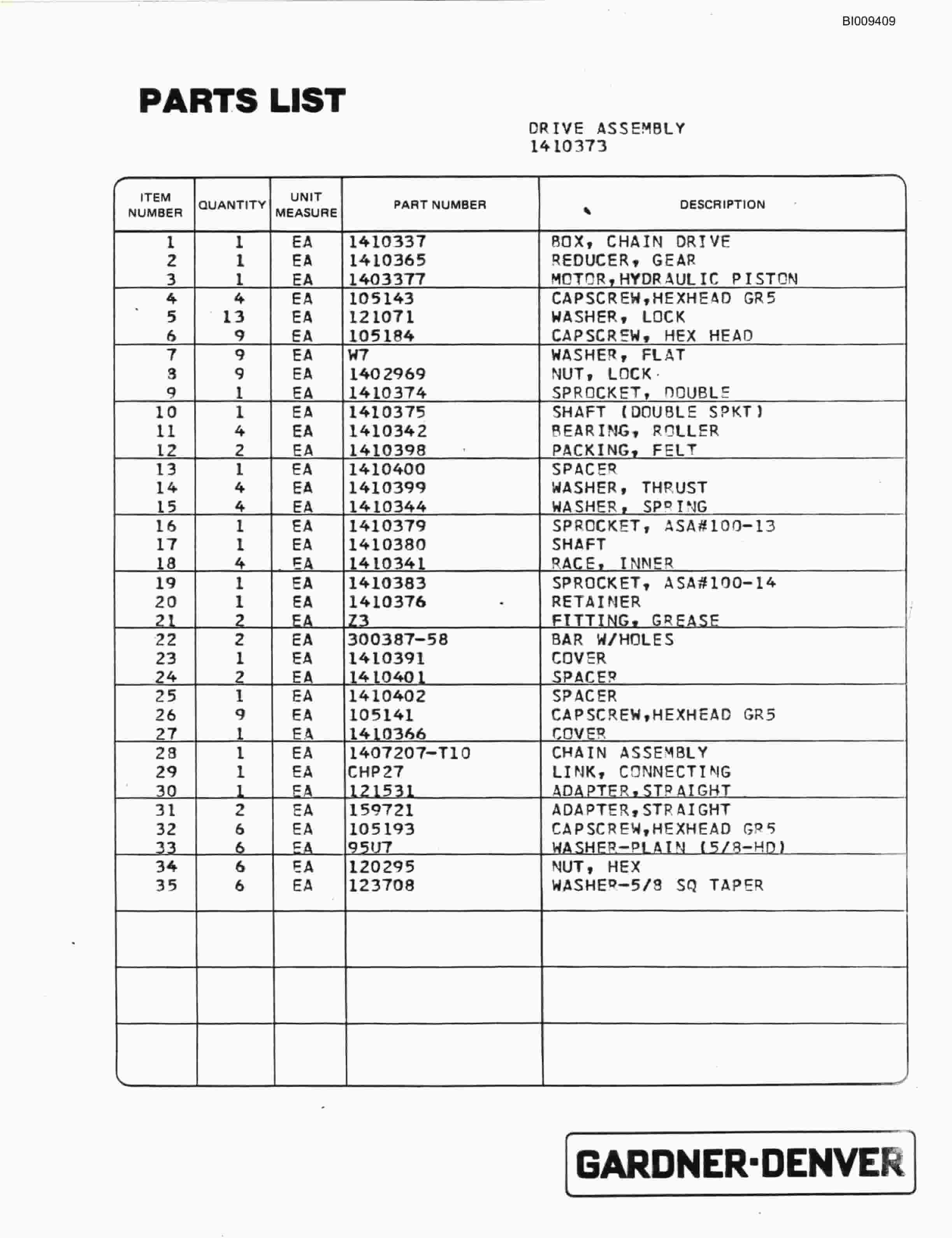 Bucyrus MK45 Articulated Hydraulic Jumbo Parts Catalog BI009409-2