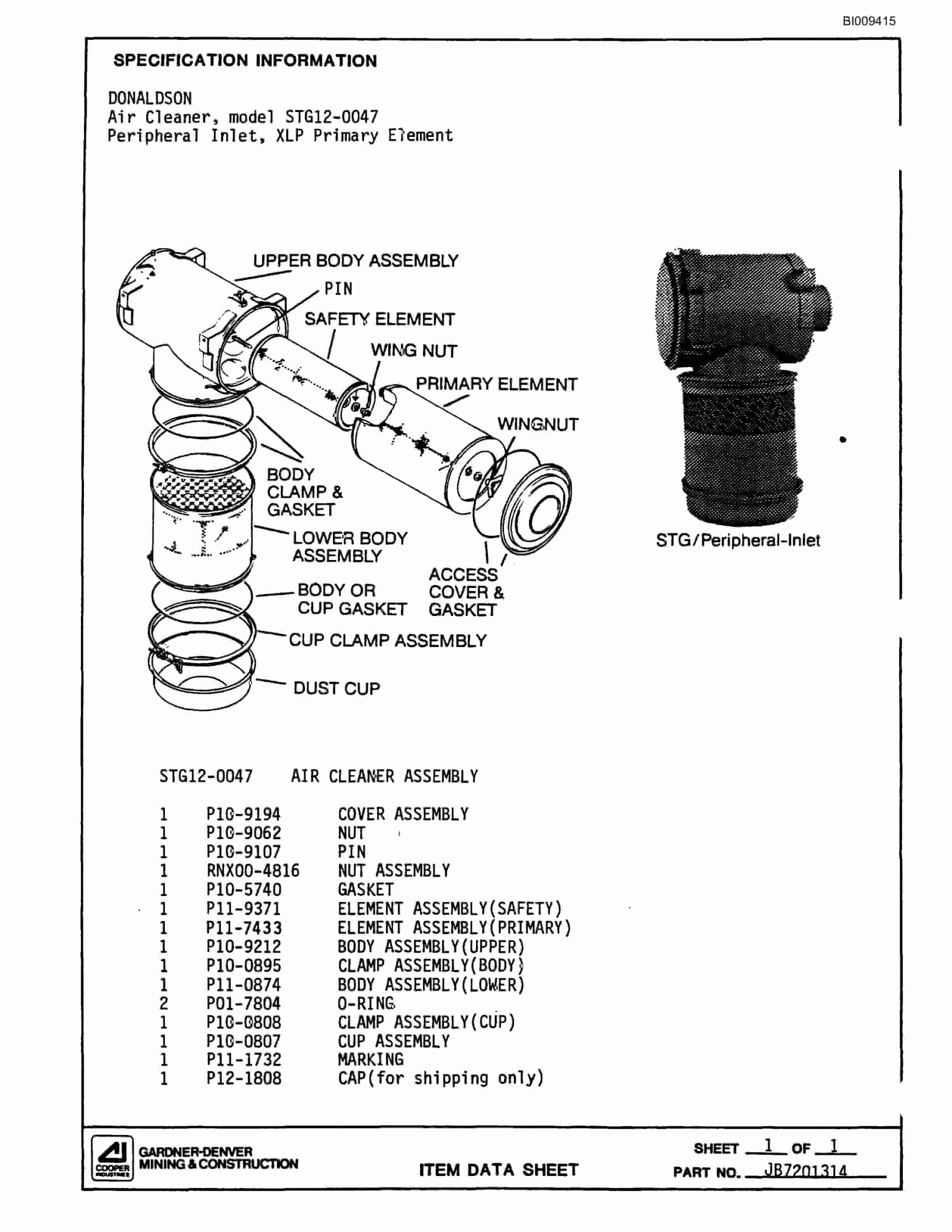 Bucyrus MK45 Articulated Hydraulic Jumbo Parts Catalog BI009415-3