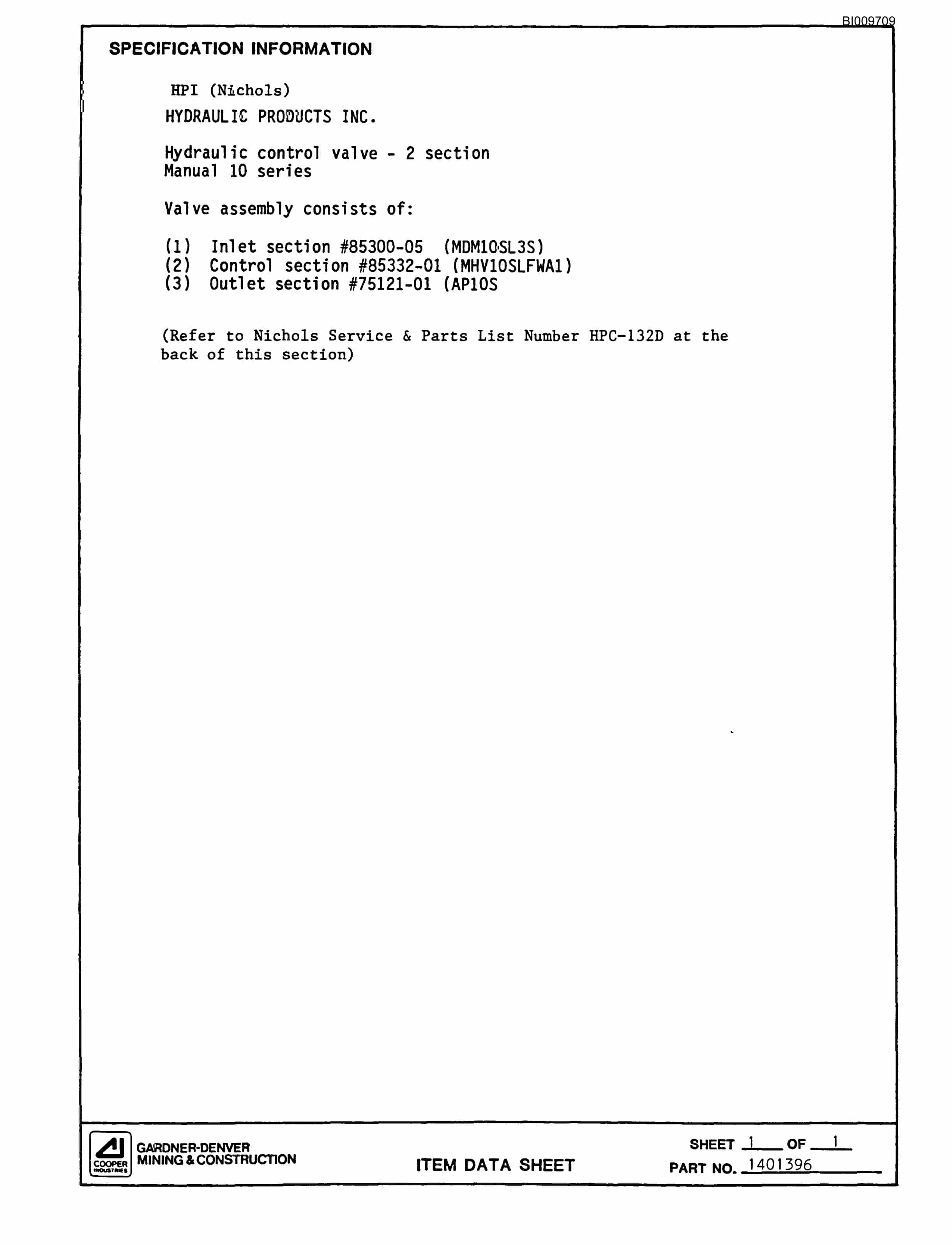 Bucyrus MK45 Articulated Hydraulic Jumbo Parts Catalog BI009709-3