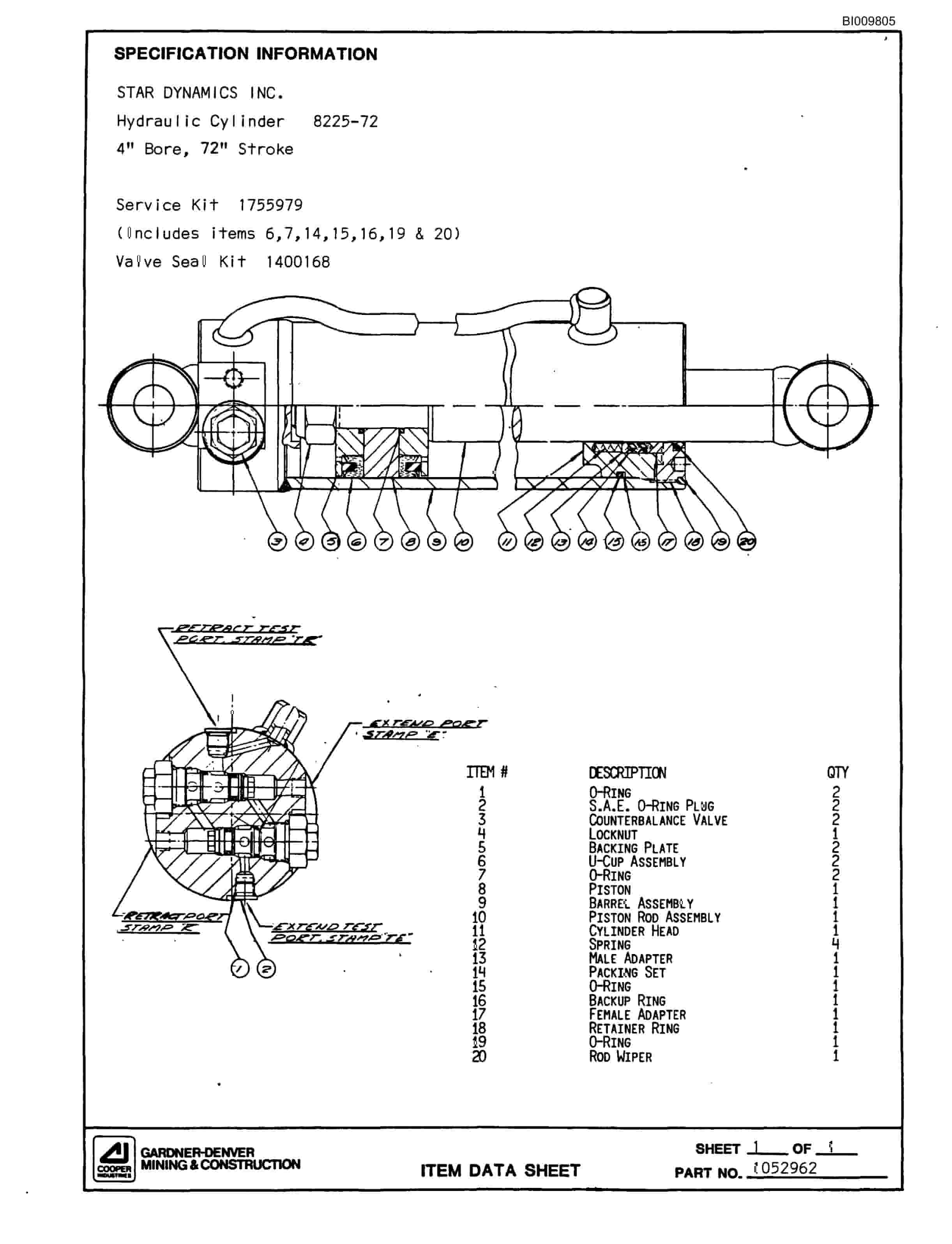 Bucyrus MK45 Articulated Hydraulic Jumbo Parts Catalog BI009805-3