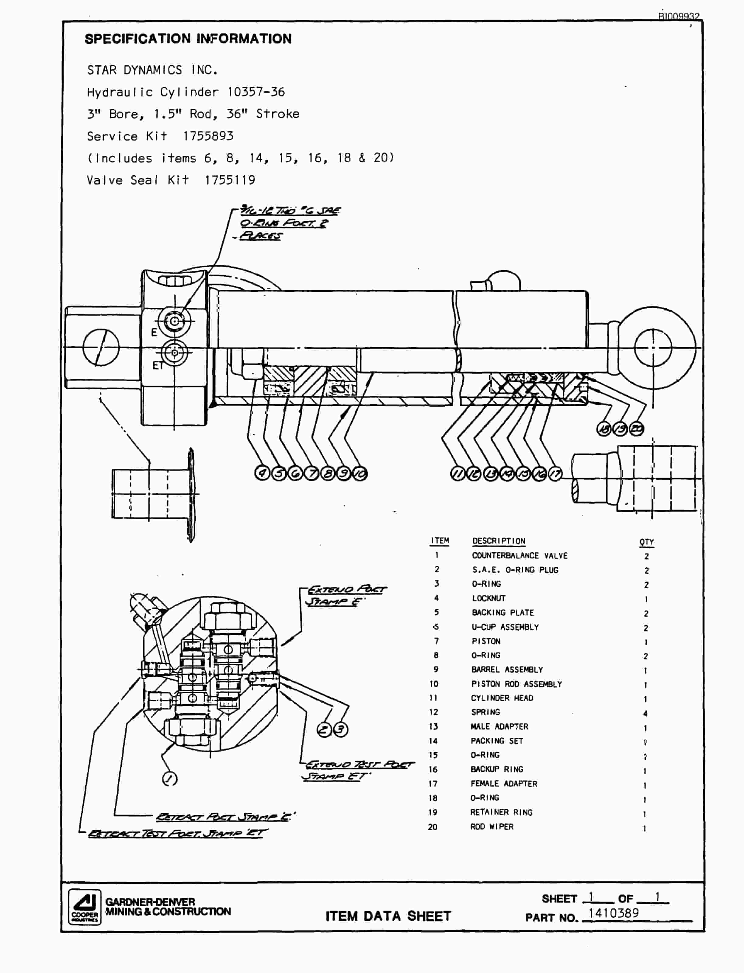 Bucyrus MK45 Articulated Hydraulic Jumbo Parts Catalog BI009932-4