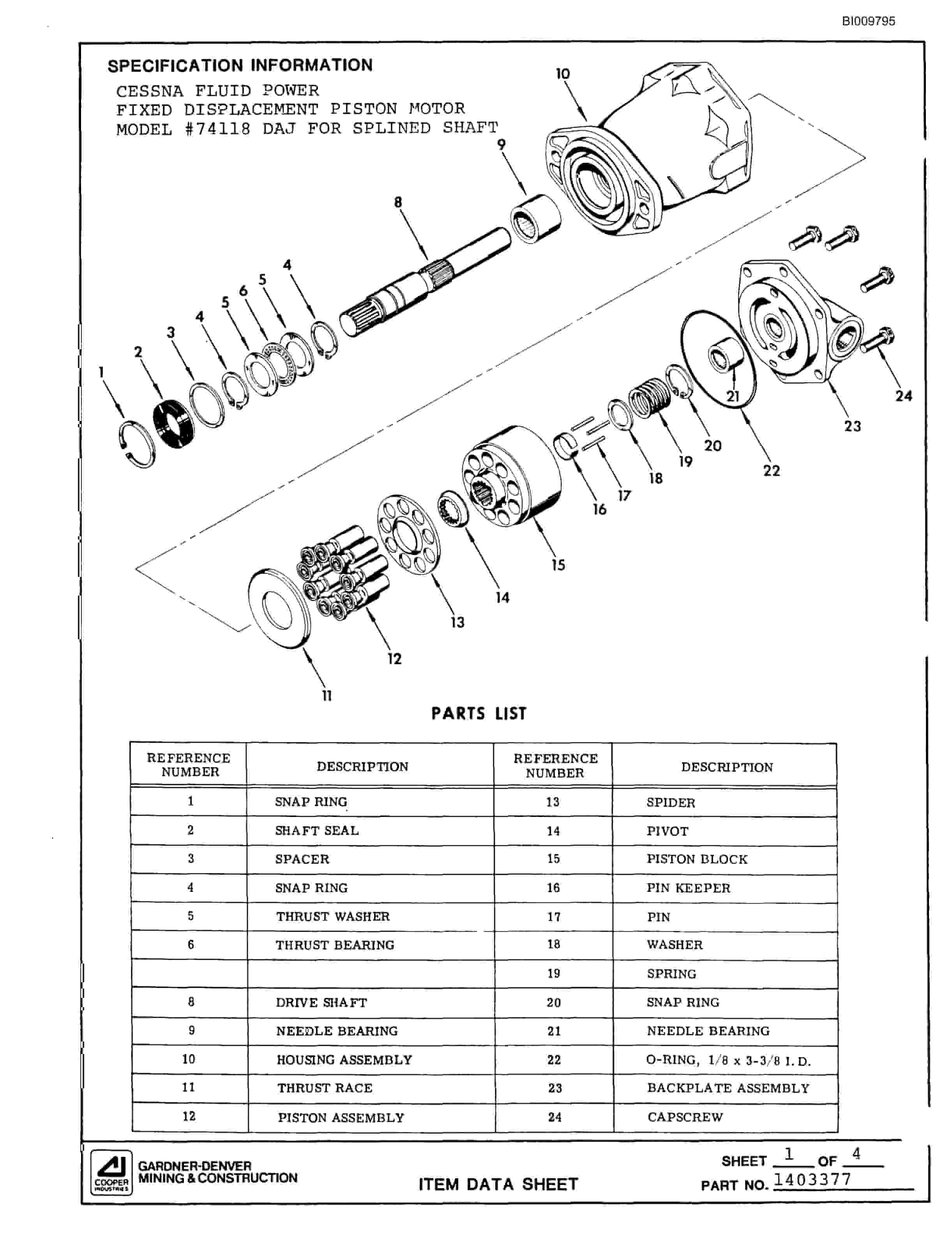 Bucyrus MK45 Single Boom Hydraulic Jumbo Parts Catalog BI009795-4