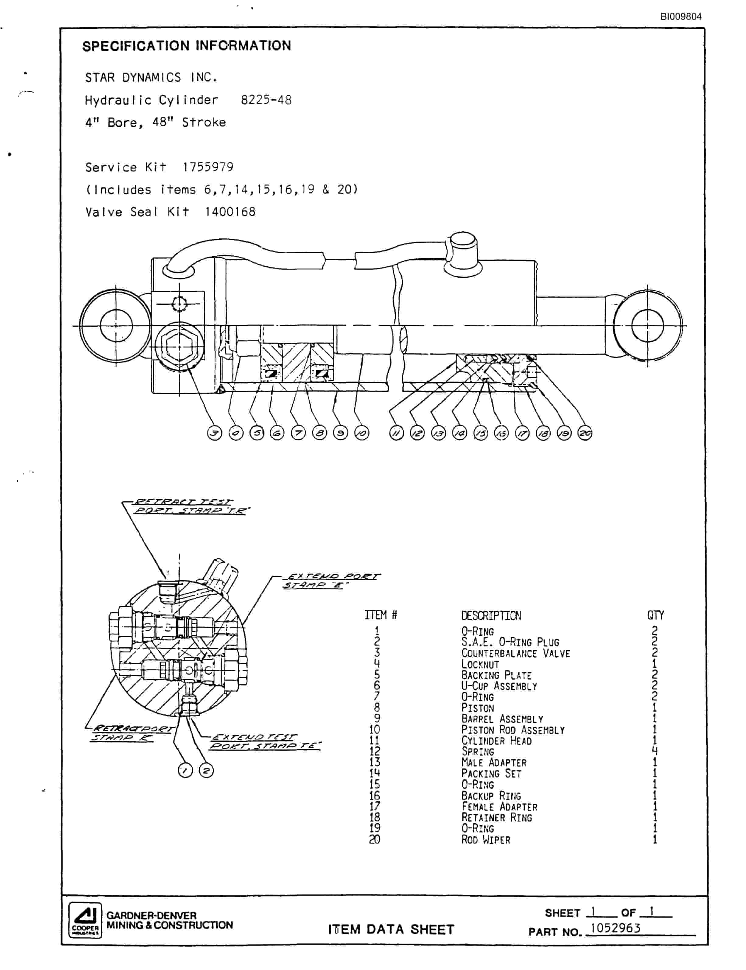 Bucyrus MK45HD Articulated Hydraulic Jumbo Parts Catalog BI009804-4