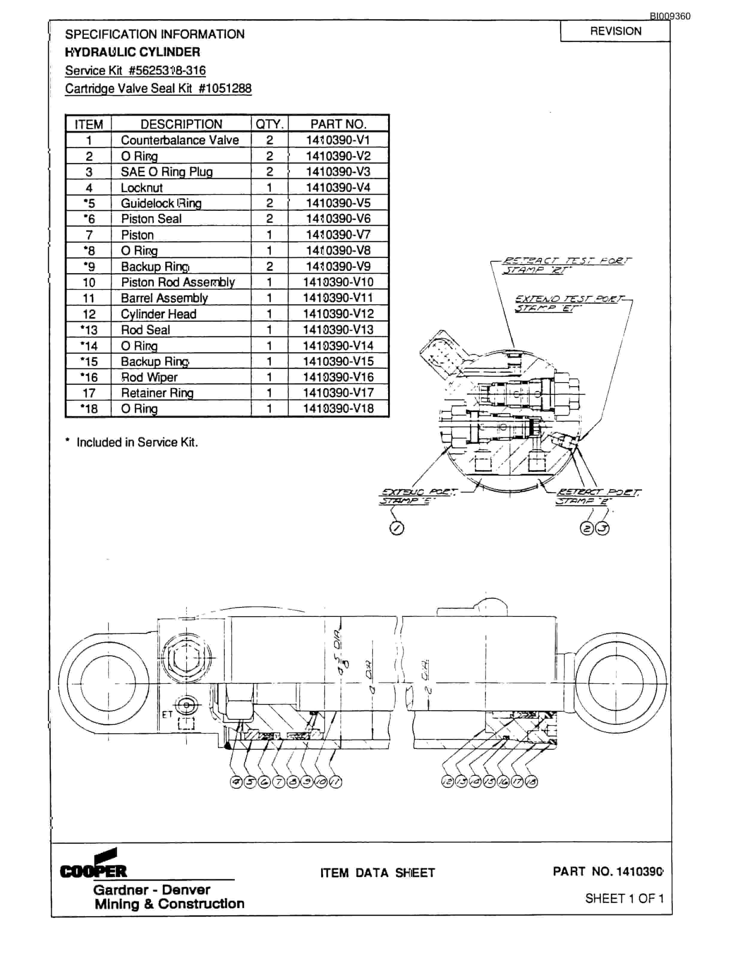 Bucyrus MK45HD Single Boom Hydraulic Jumbo Parts Catalog BI009360-3