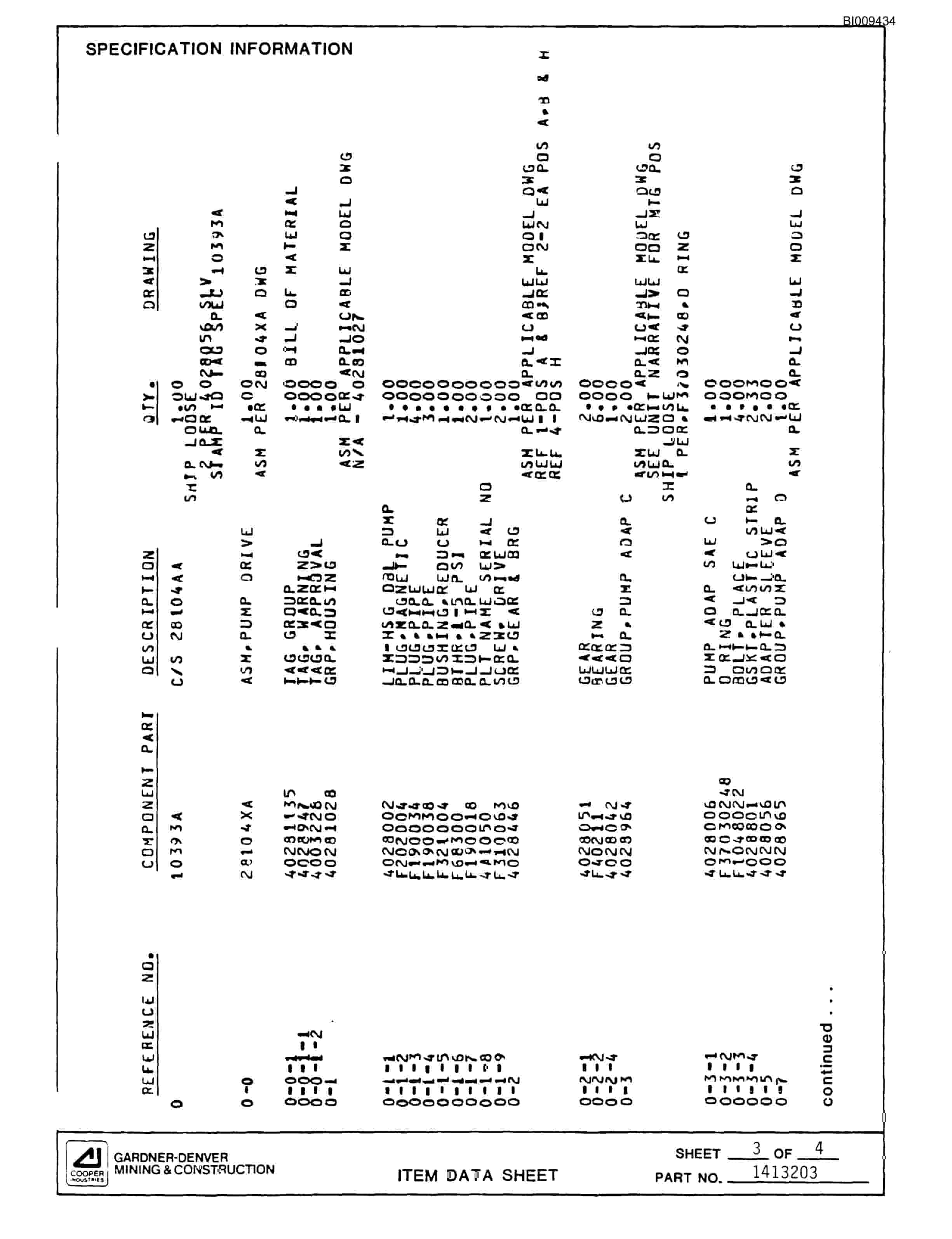 Bucyrus MK45HD Single Boom Hydraulic Jumbo Parts Catalog BI009434-5