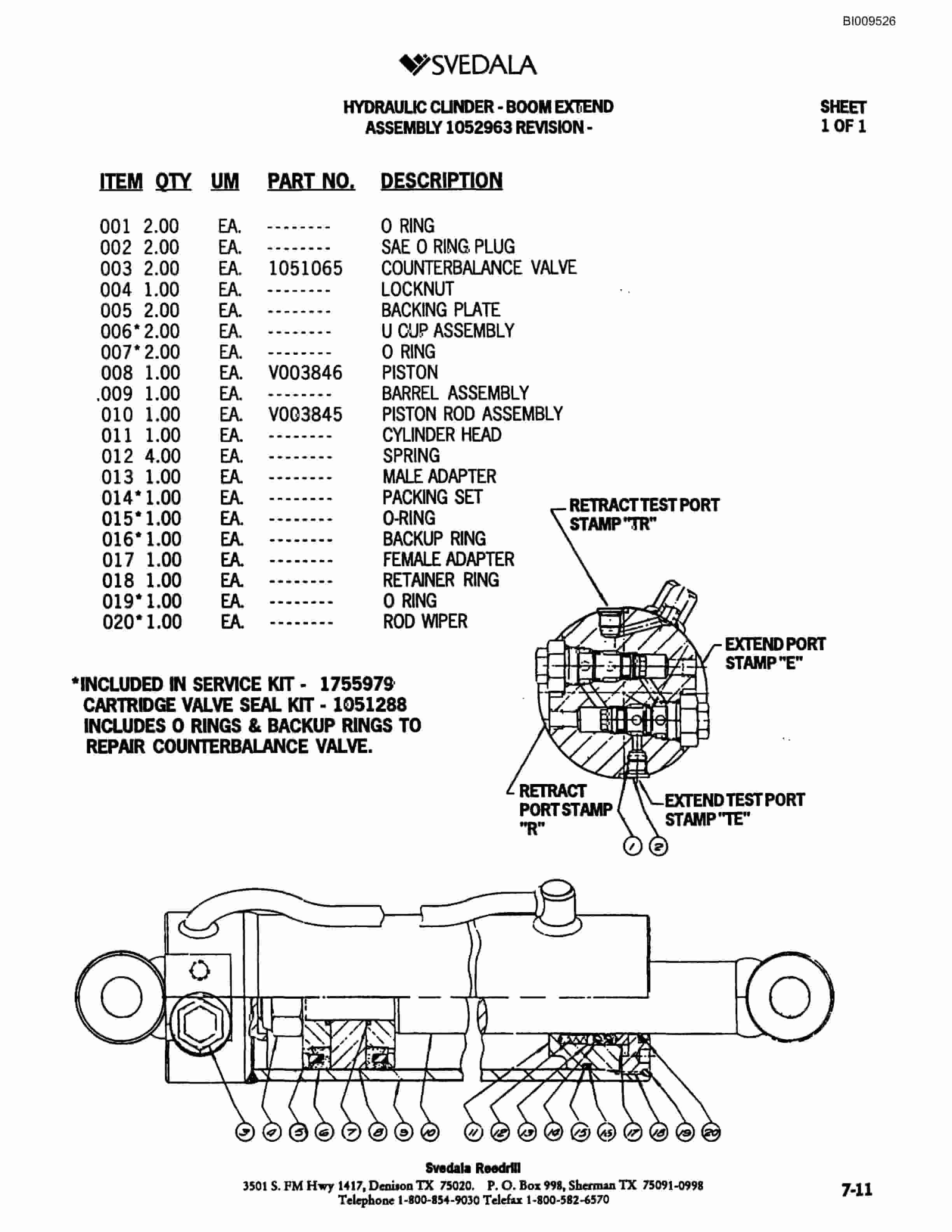 Bucyrus MK45HD Single Boom Hydraulic Jumbo Parts Catalog BI009526-4