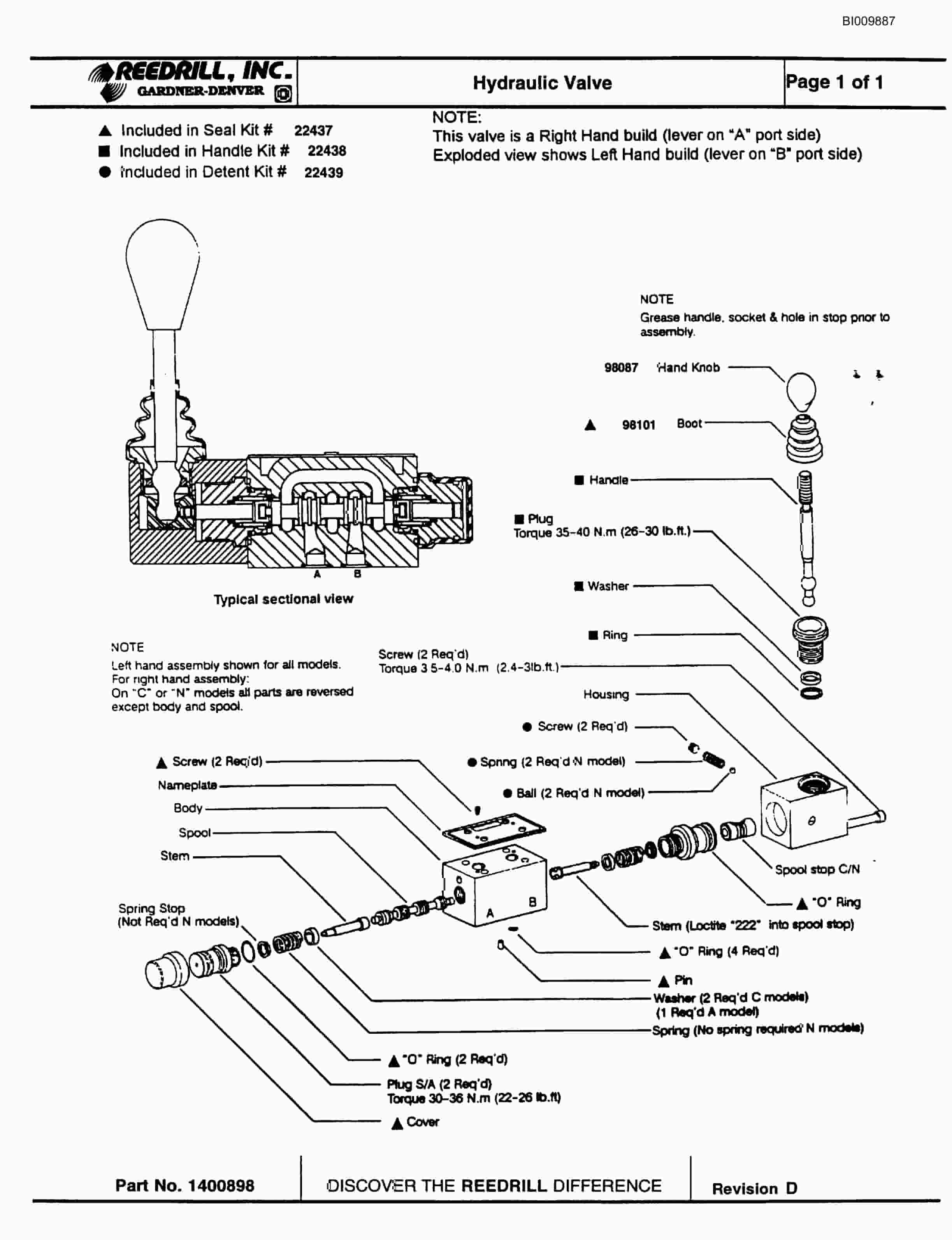 Bucyrus MK45HD Single Boom Hydraulic Jumbo Parts Catalog BI009887-4
