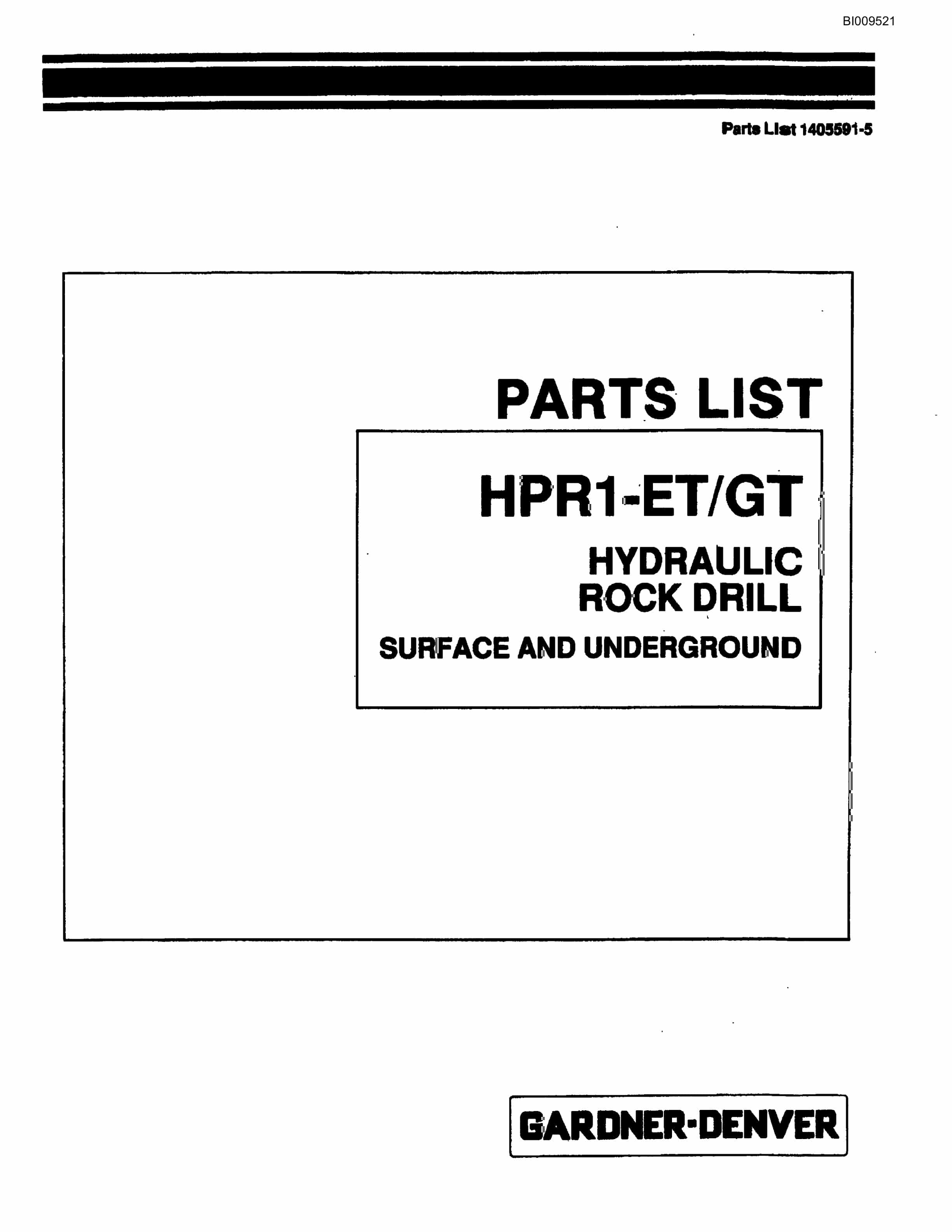 Bucyrus MK45HD Single Boom Jumbo Parts Catalog BI009521-2
