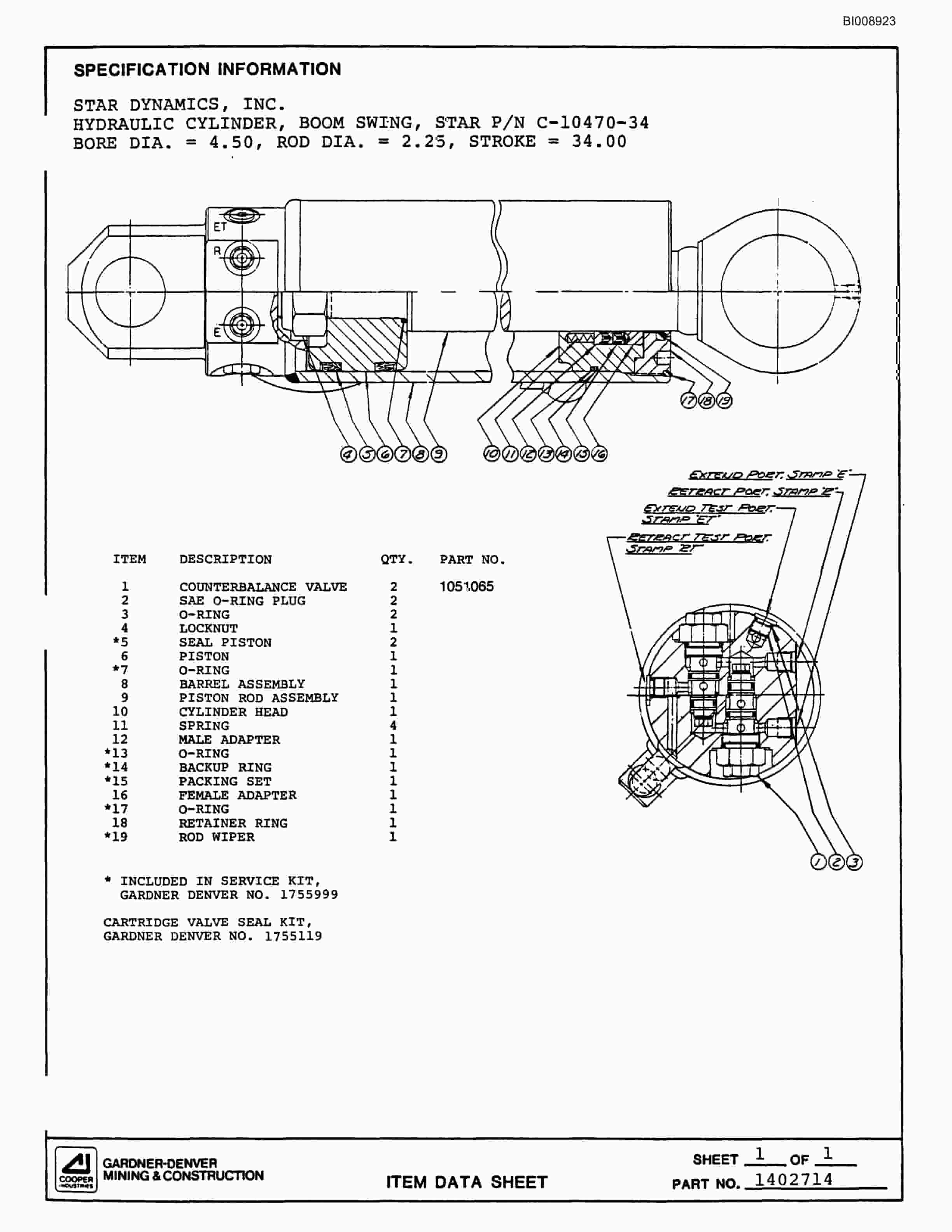 Bucyrus MK65 Articulated Hydraulic Jumbo Parts Catalog BI008923-3