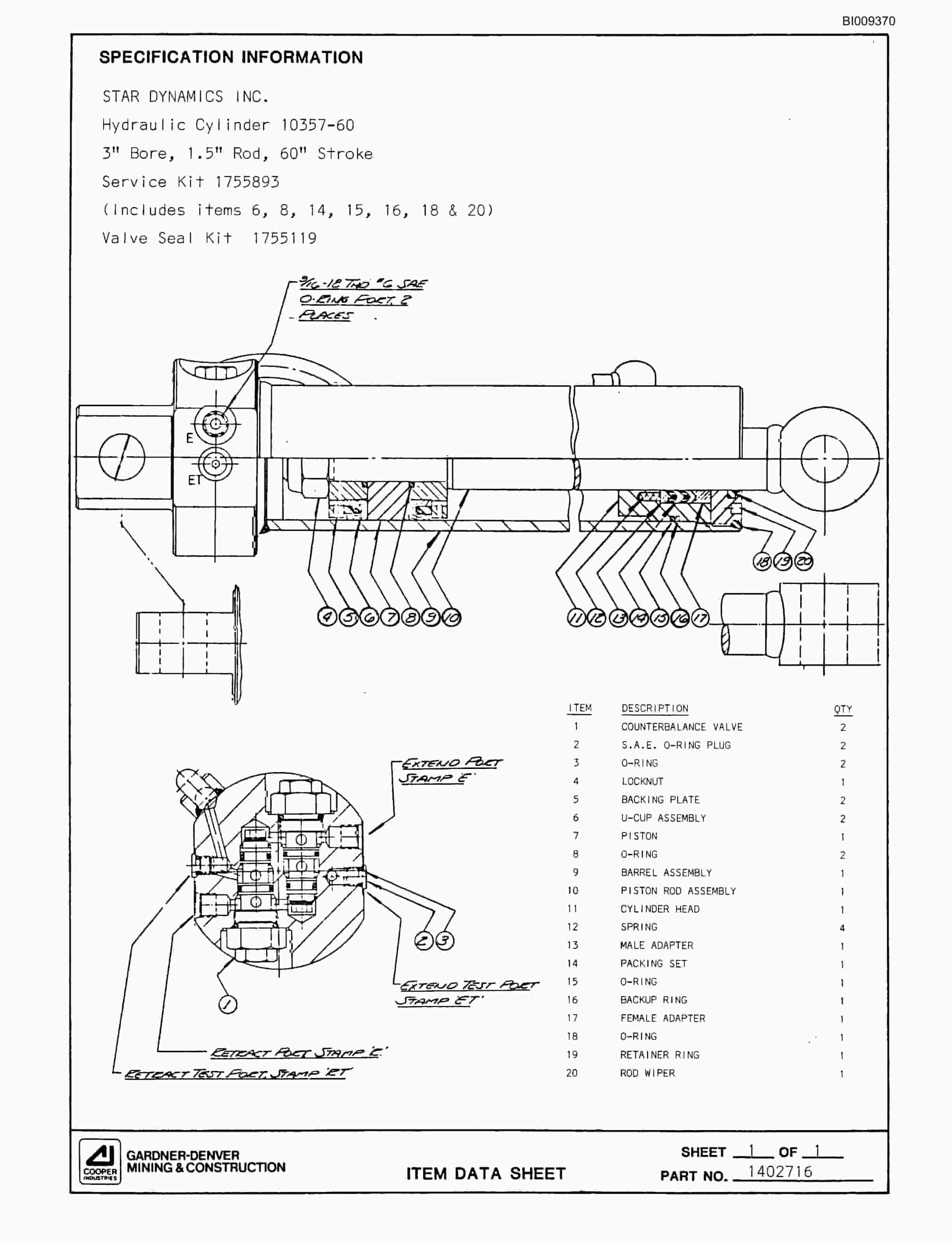 Bucyrus MK65 Articulated Hydraulic Jumbo Parts Catalog BI009370-5