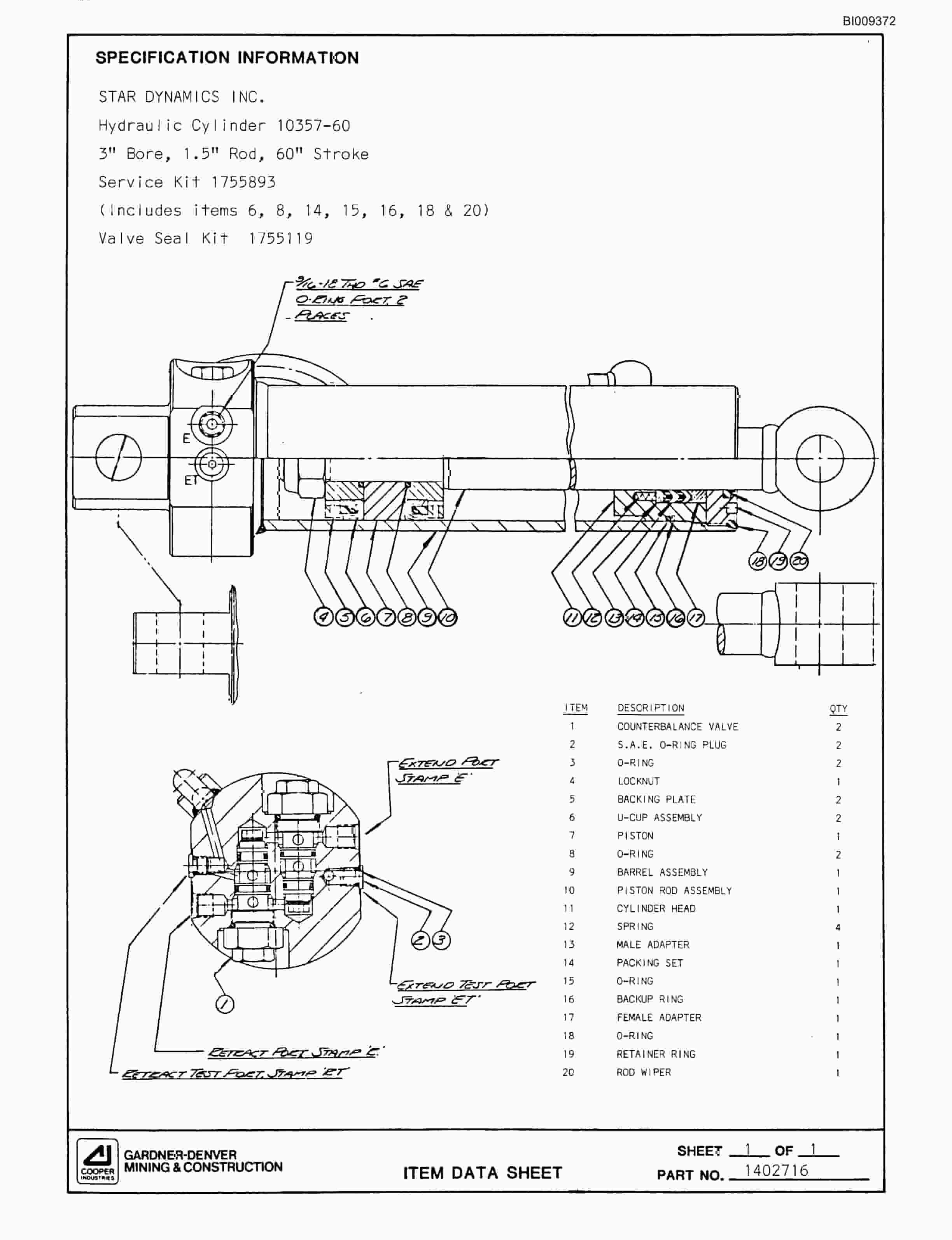 Bucyrus MK65 Articulated Hydraulic Jumbo Parts Catalog BI009372-5