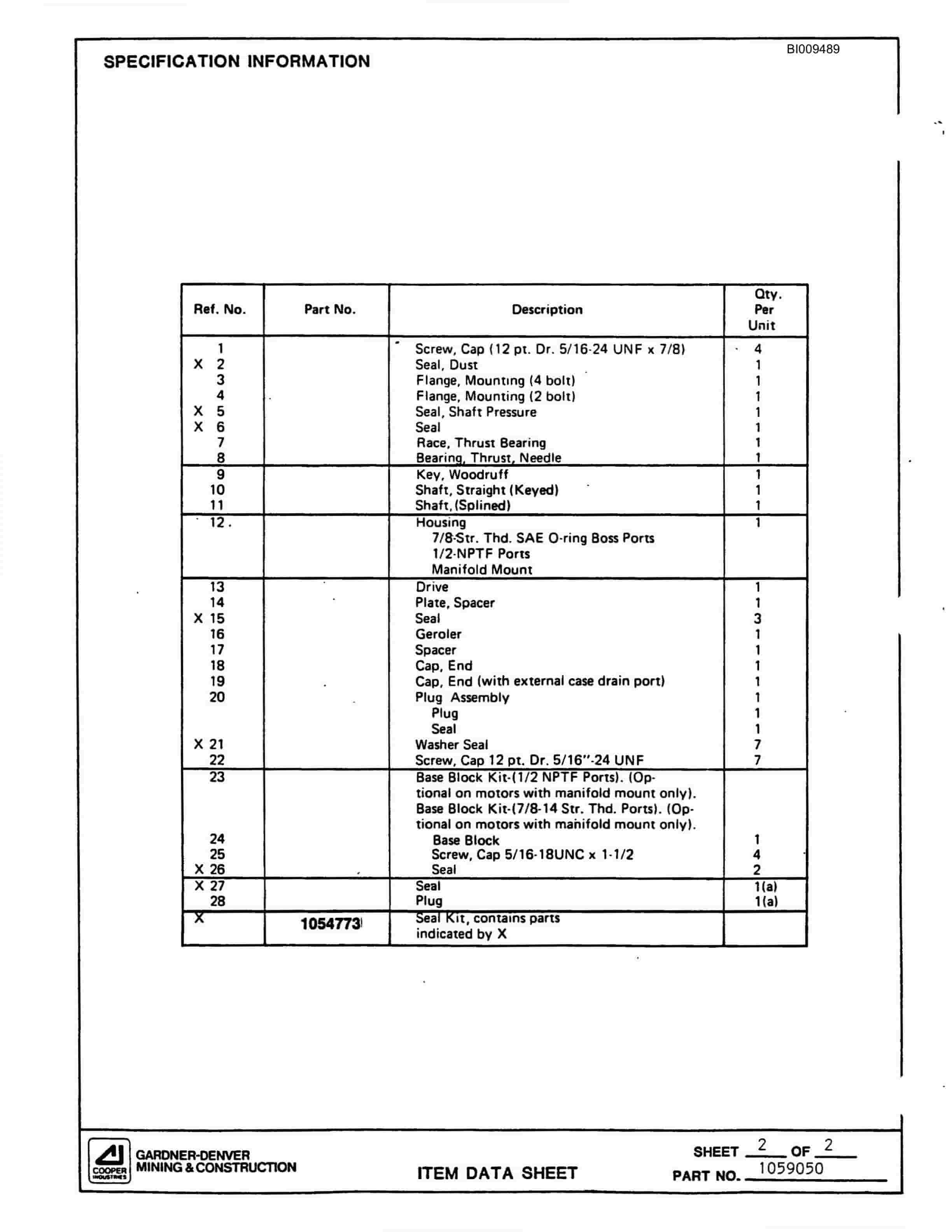 Bucyrus MK65 Articulated Hydraulic Jumbo Parts Catalog BI009489-2