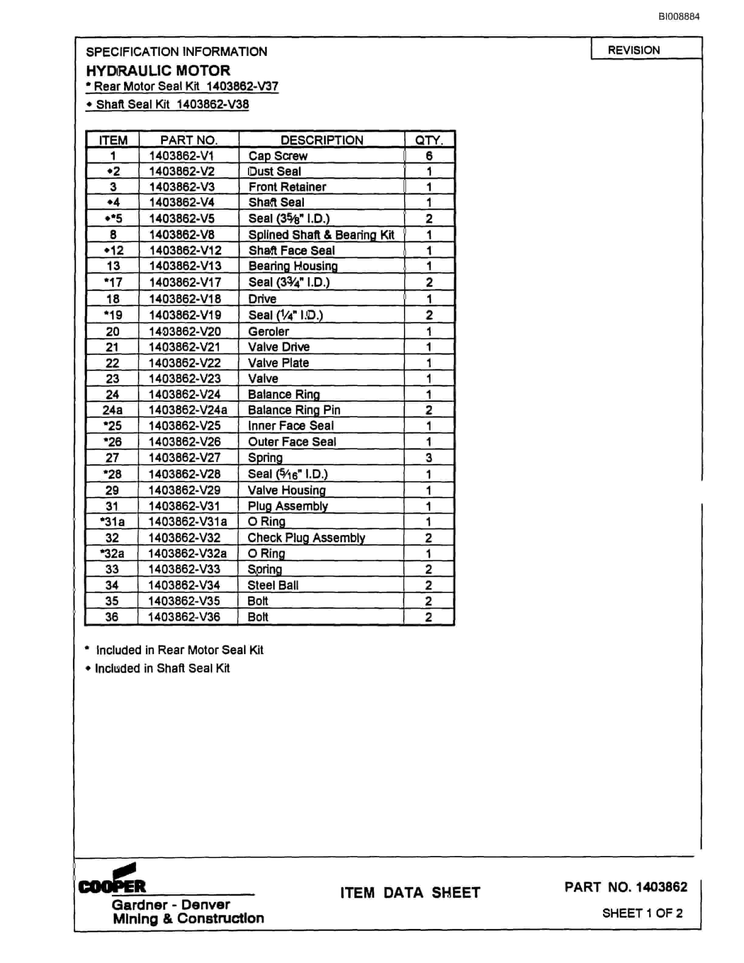 Bucyrus MK65HE Two Boom Hydraulic Jumbo Parts Catalog BI008884-5