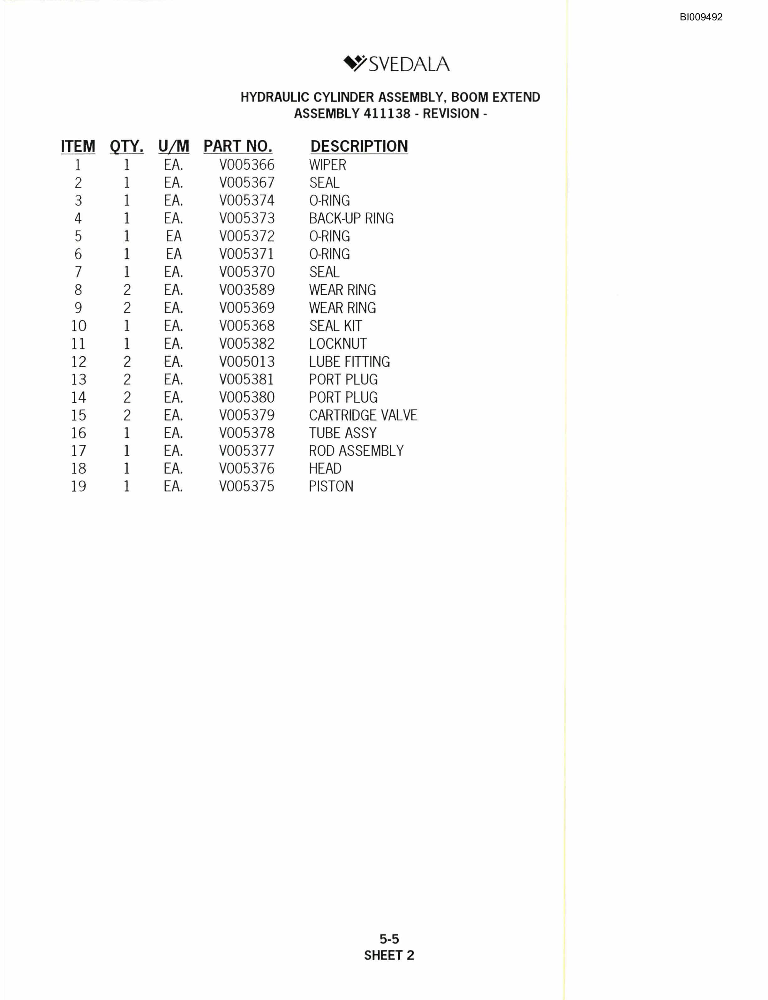 Bucyrus MK65HE Two Boom Hydraulic Jumbo Parts Catalog BI009492-3
