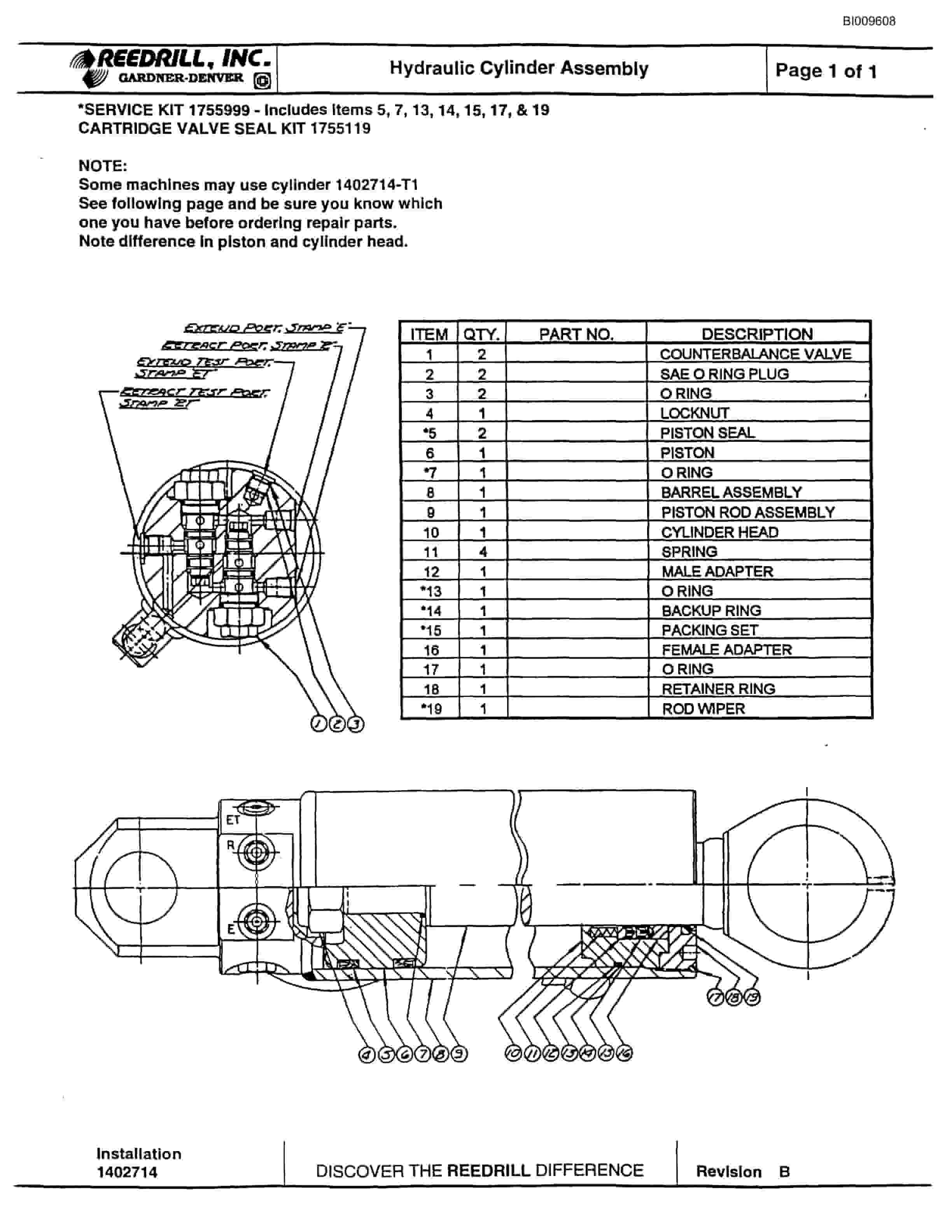 Bucyrus MK65HE Two Boom Hydraulic Jumbo Parts Catalog BI009608-5