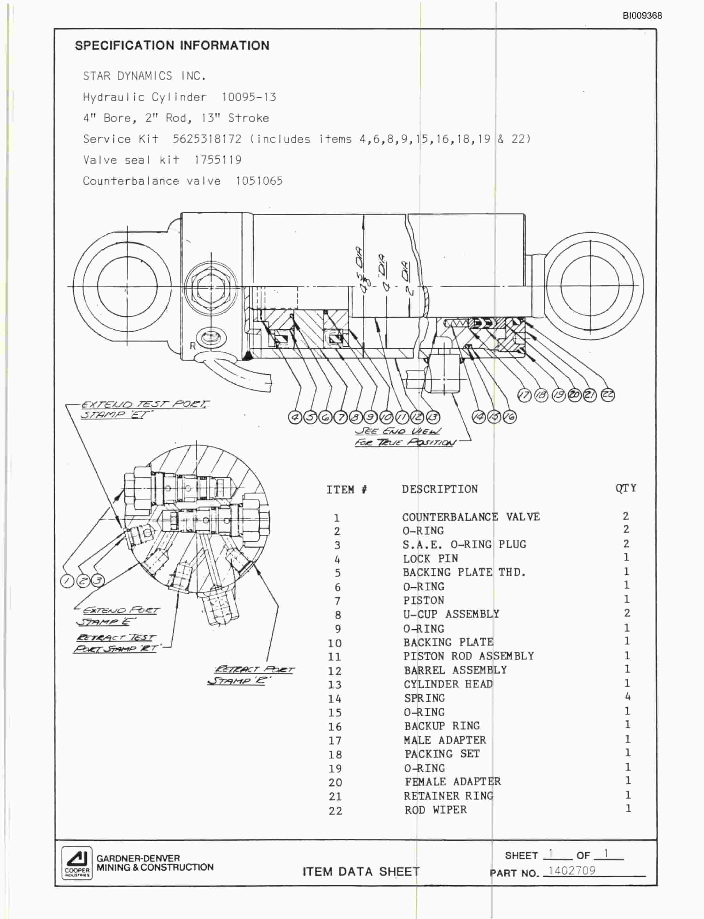 Bucyrus MK65P 2 Boom Pneumatic Jumbo Parts Catalog BI009368-5