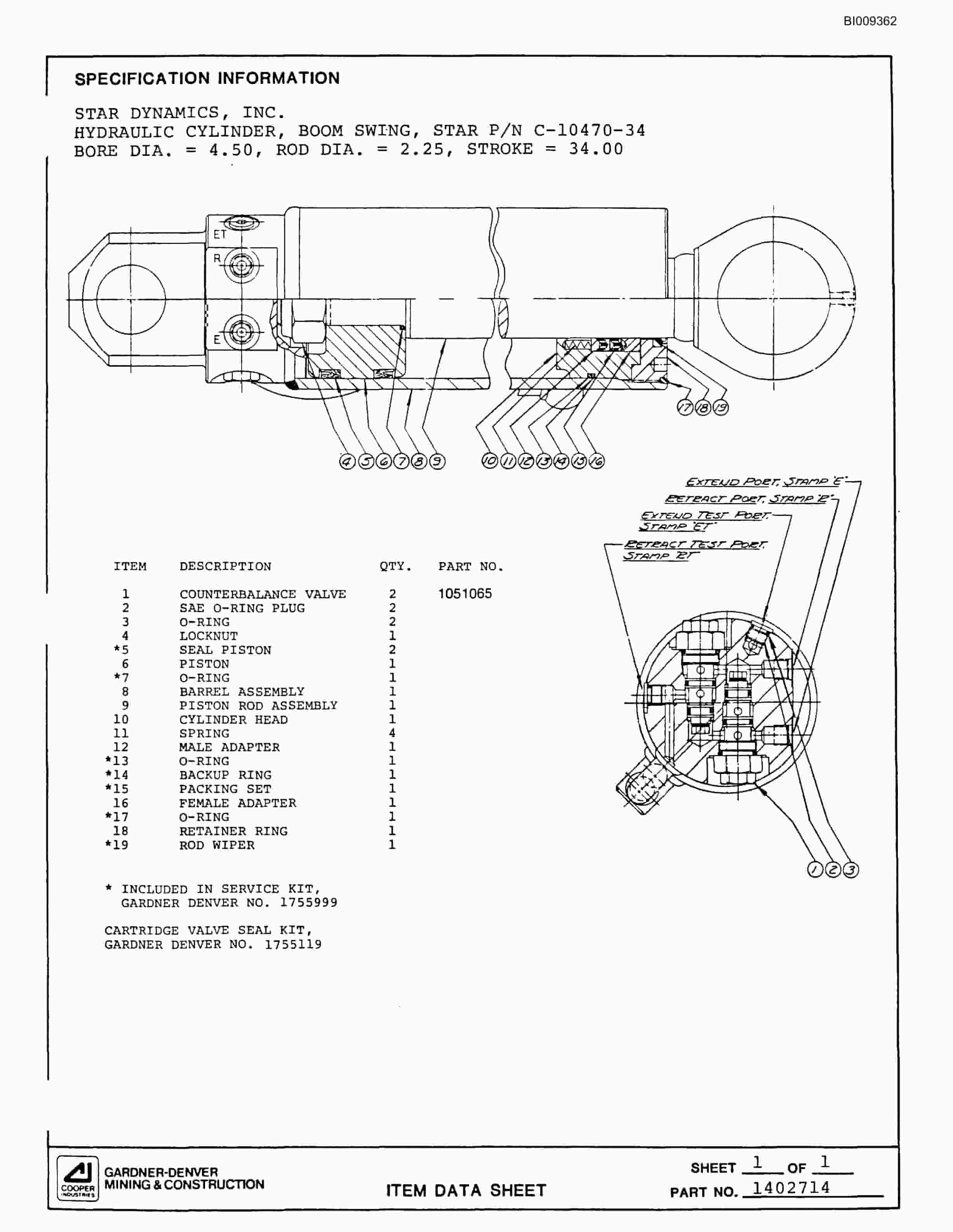 Bucyrus MK65P Articulated Pneumatic Jumbo Parts Catalog BI009362-5