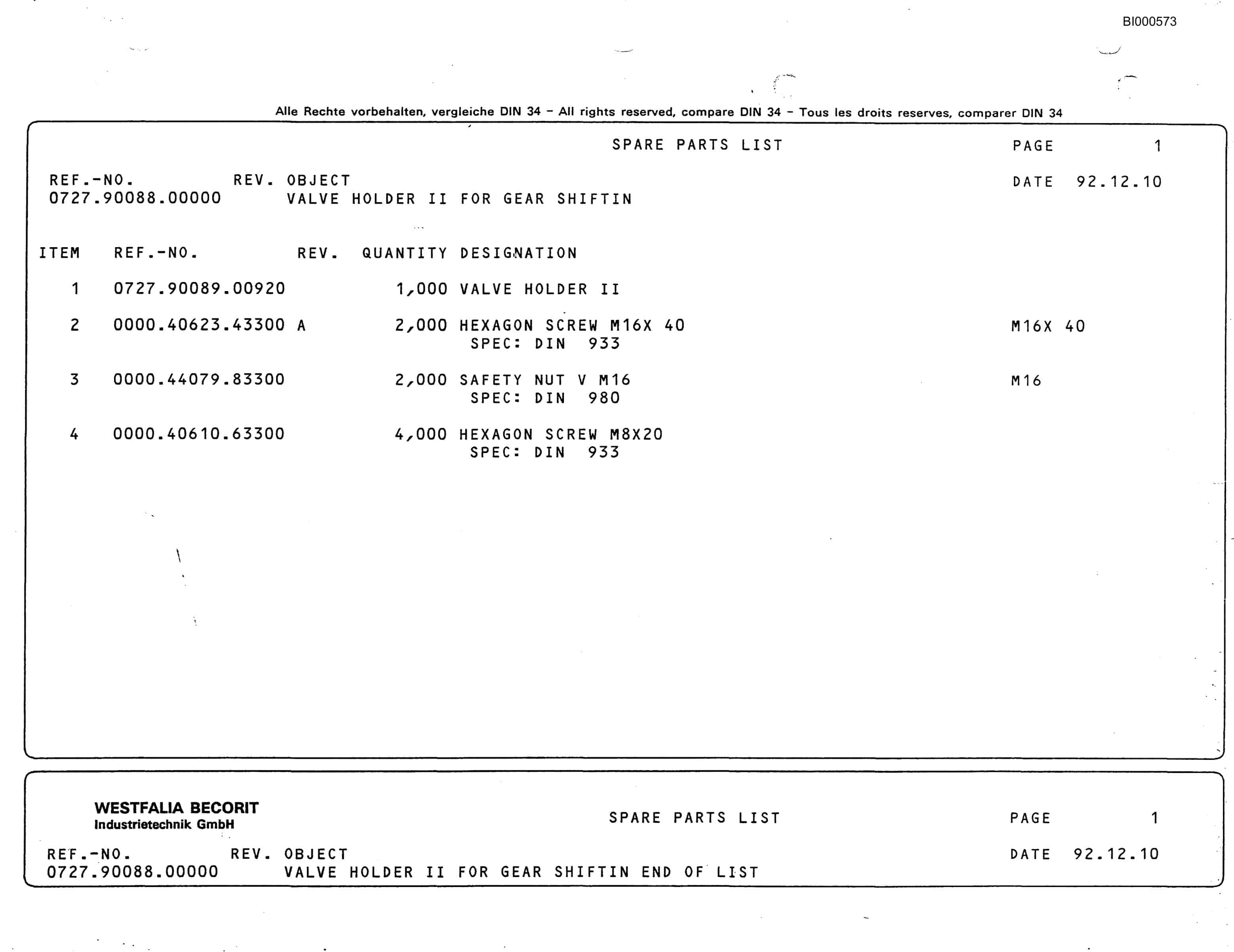 Bucyrus Mobile Conveyor Parts Catalog BI000573-5