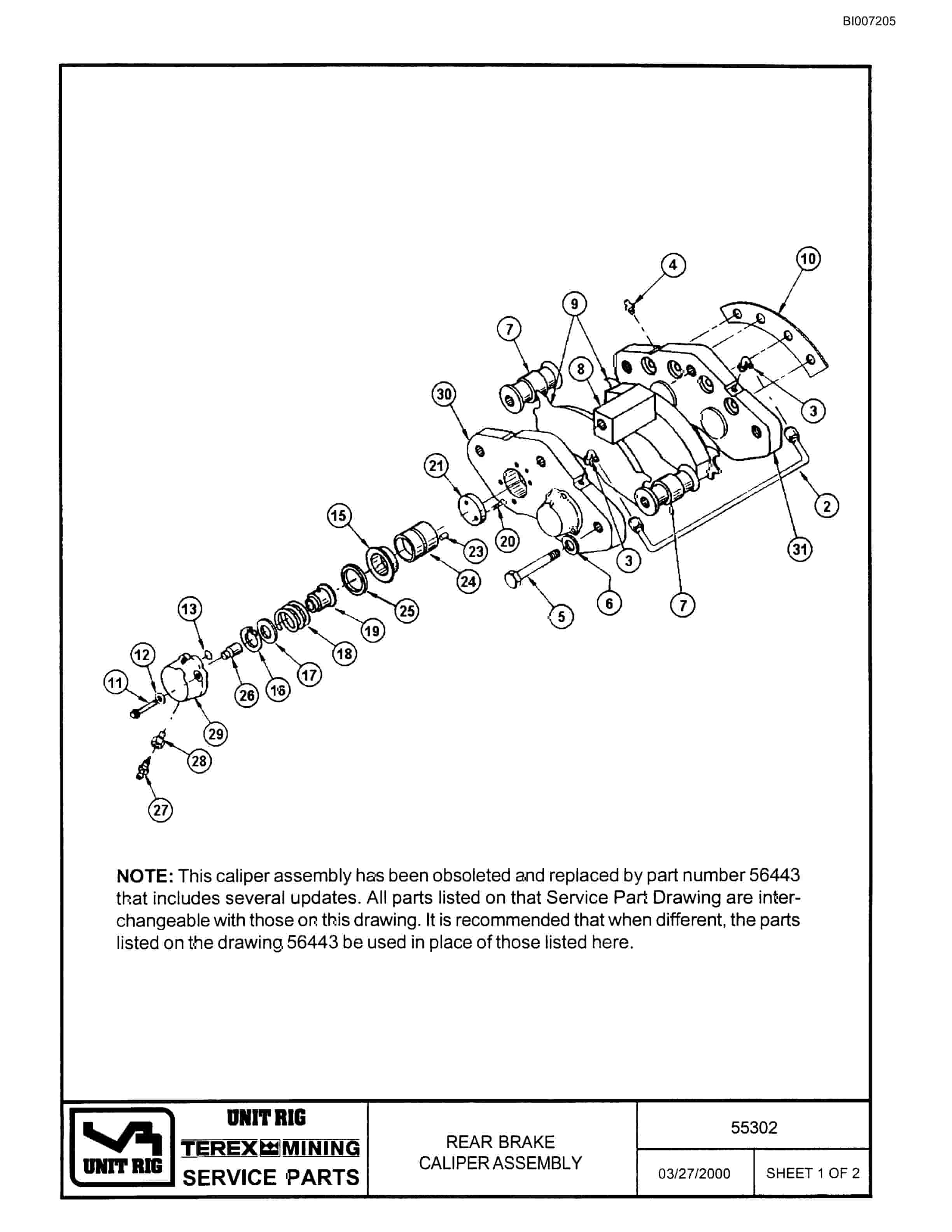 Bucyrus MT-3000 Parts Catalog BI007205-3