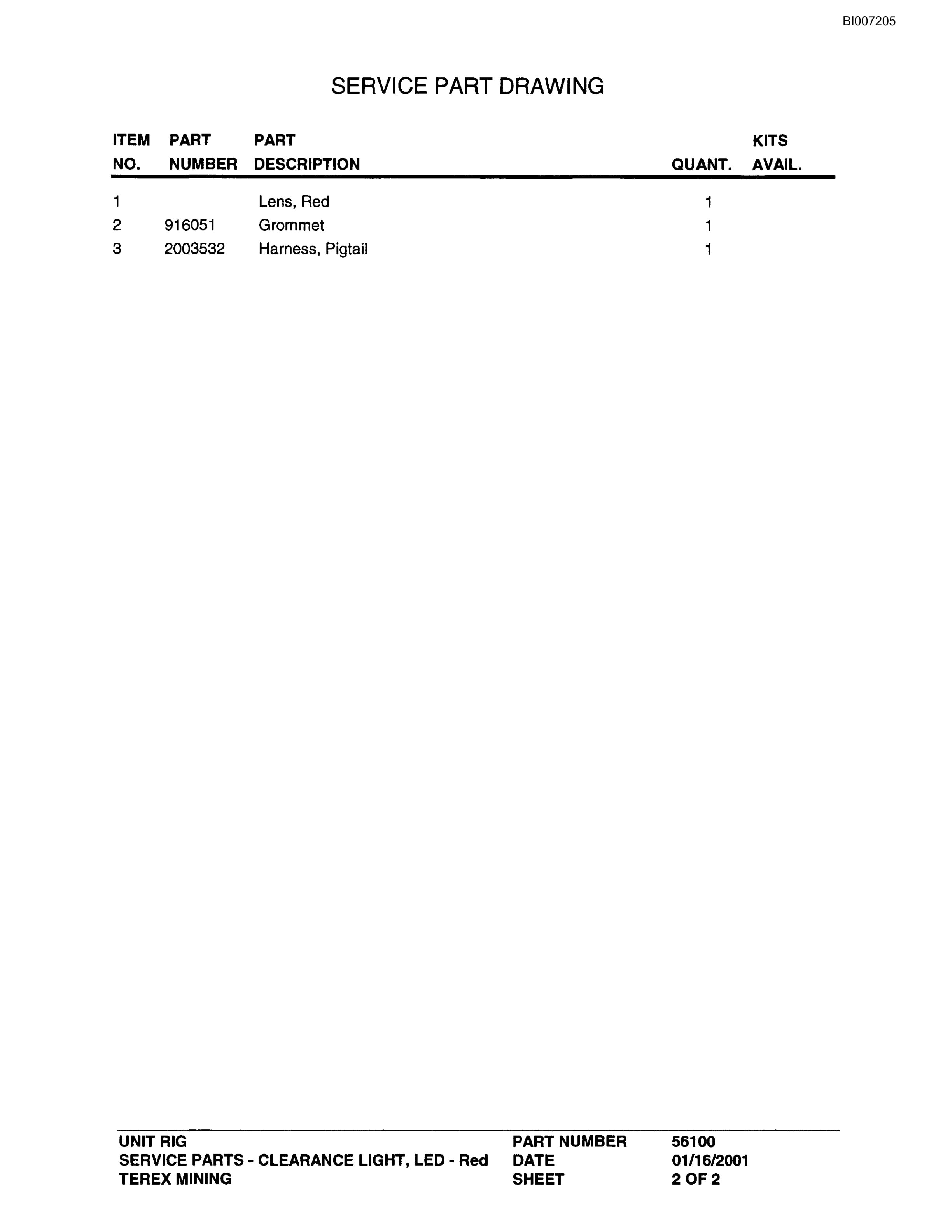 Bucyrus MT-3000 Parts Catalog BI007205-4