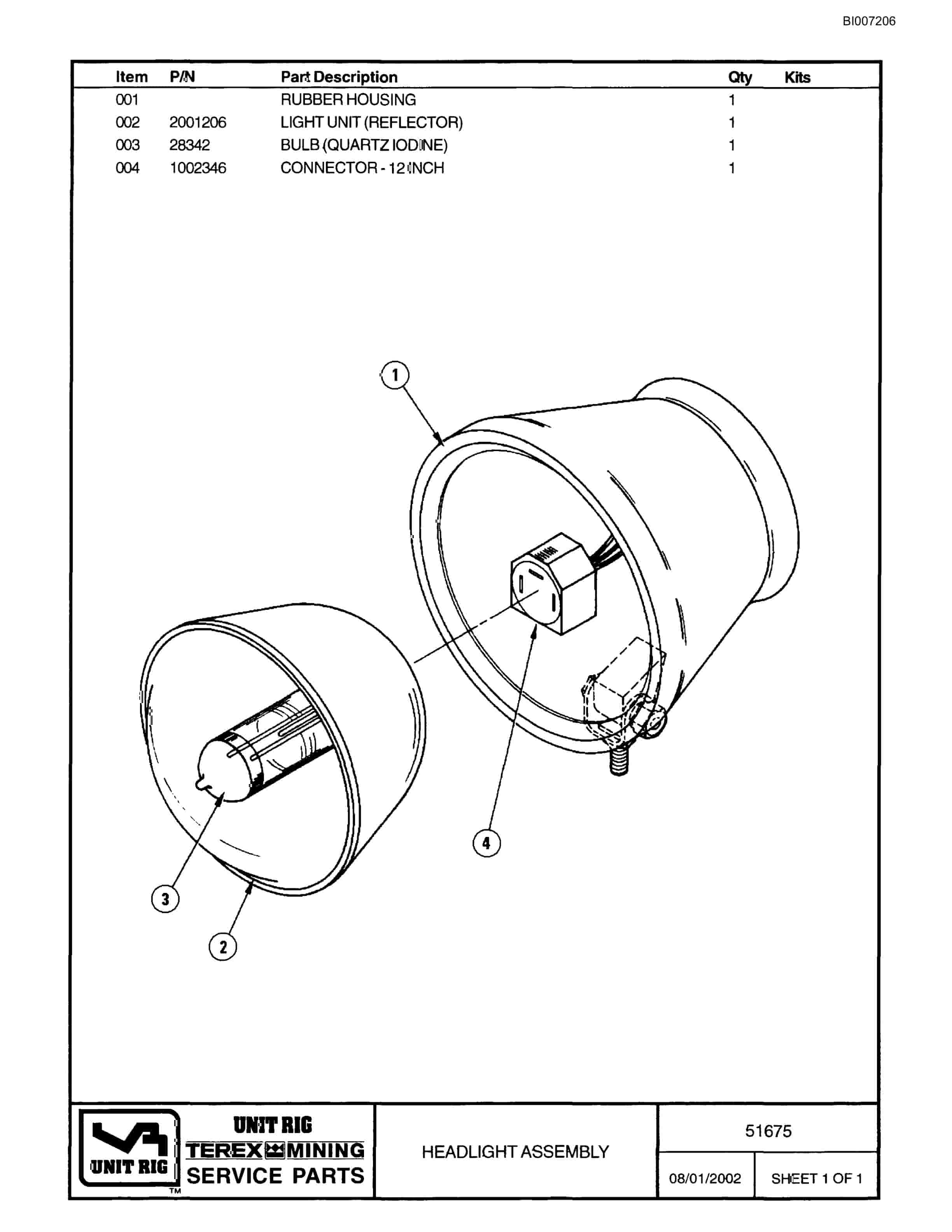 Bucyrus MT-3300AC Parts Catalog BI007206-3