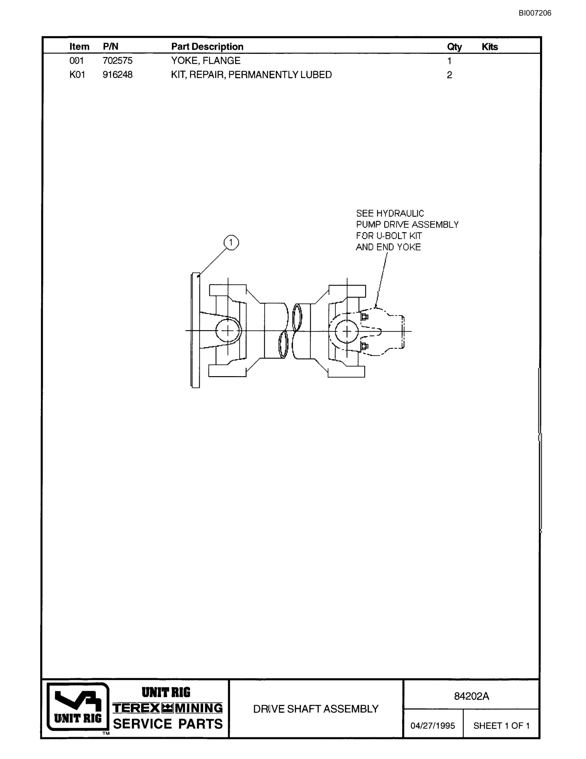 Bucyrus MT-3300AC Parts Catalog BI007206-5
