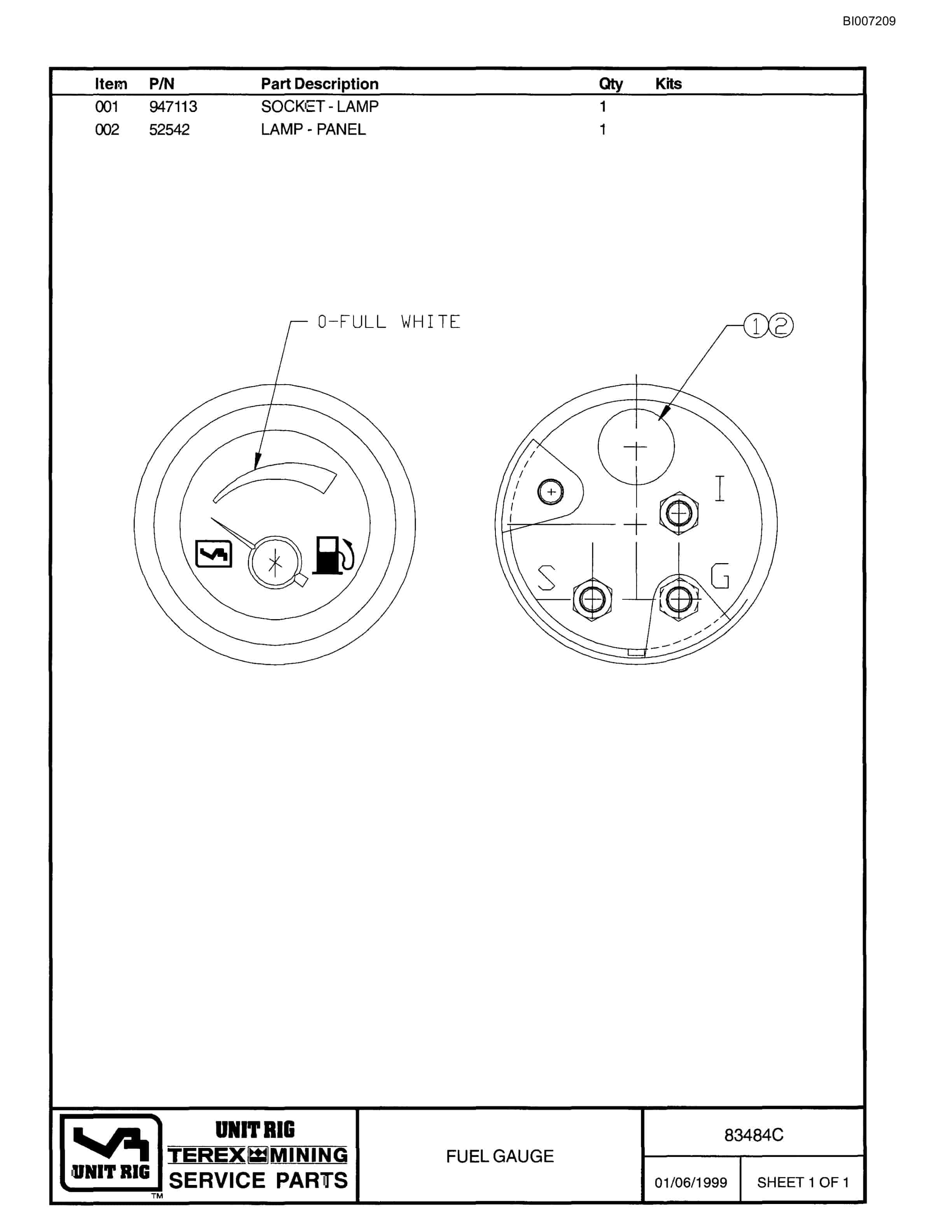 Bucyrus MT-3300AC Parts Catalog BI007209-5