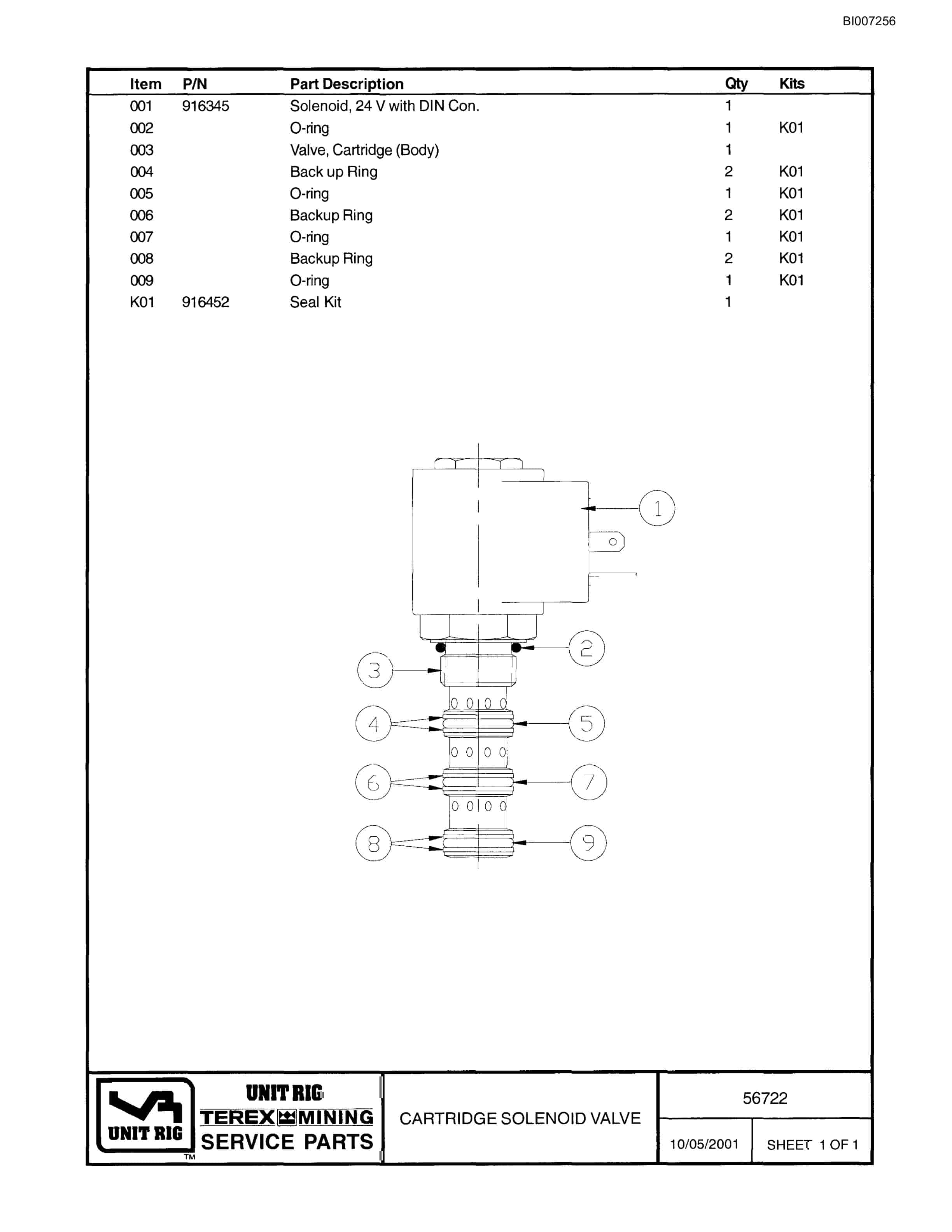 Bucyrus MT-3300AC Parts Catalog BI007256-5