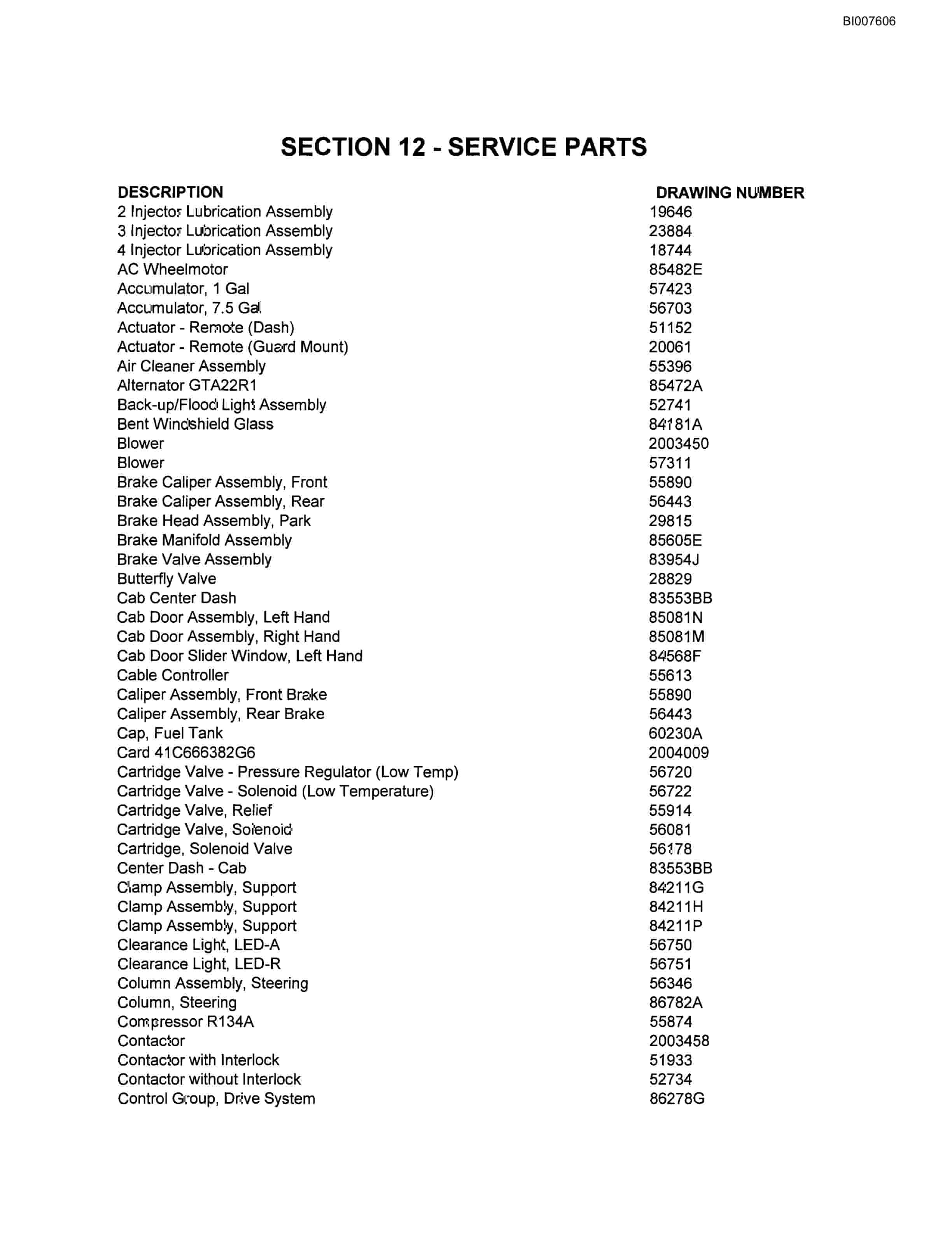 Bucyrus MT-3300AC Parts Catalog BI007606-3