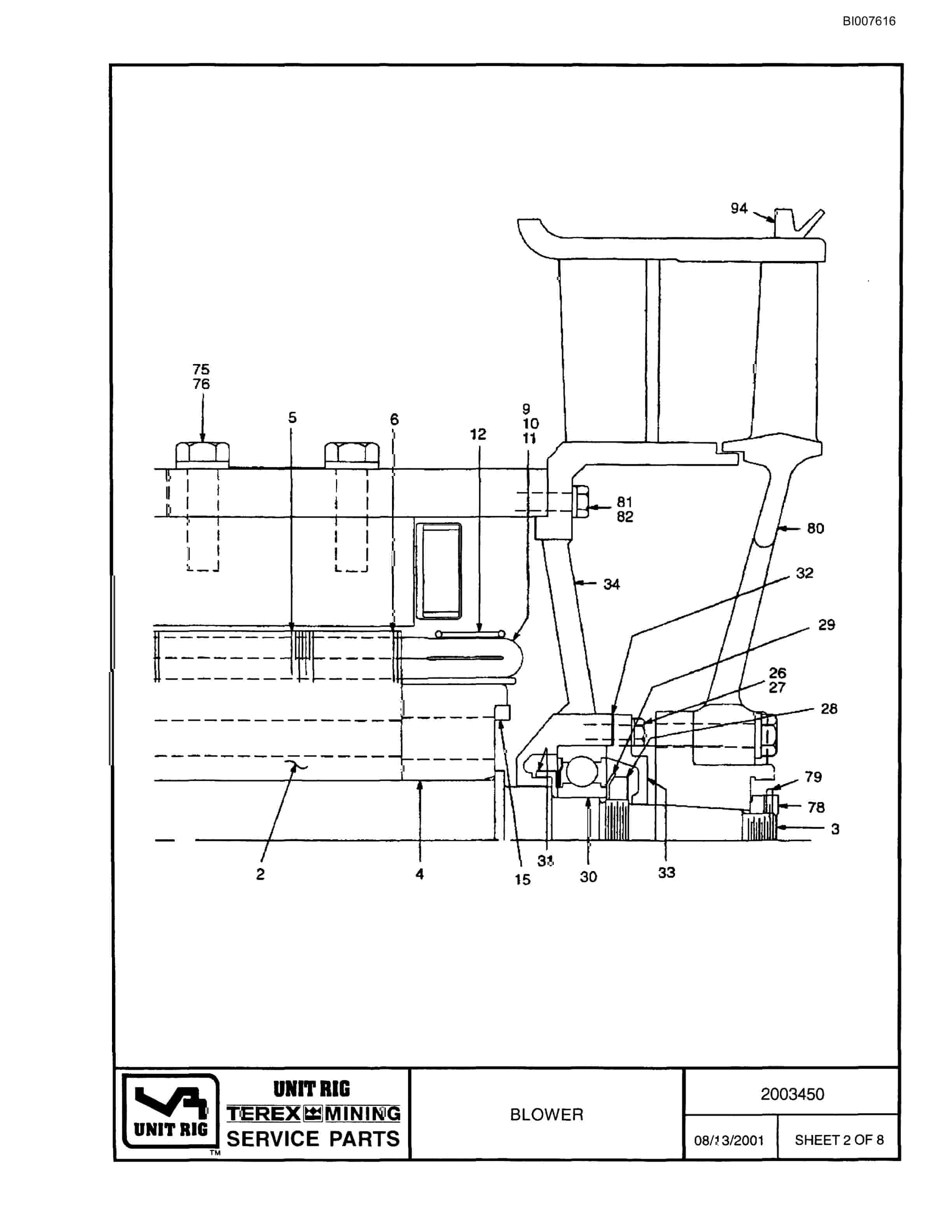 Bucyrus MT-3300AC Parts Catalog BI007616-3