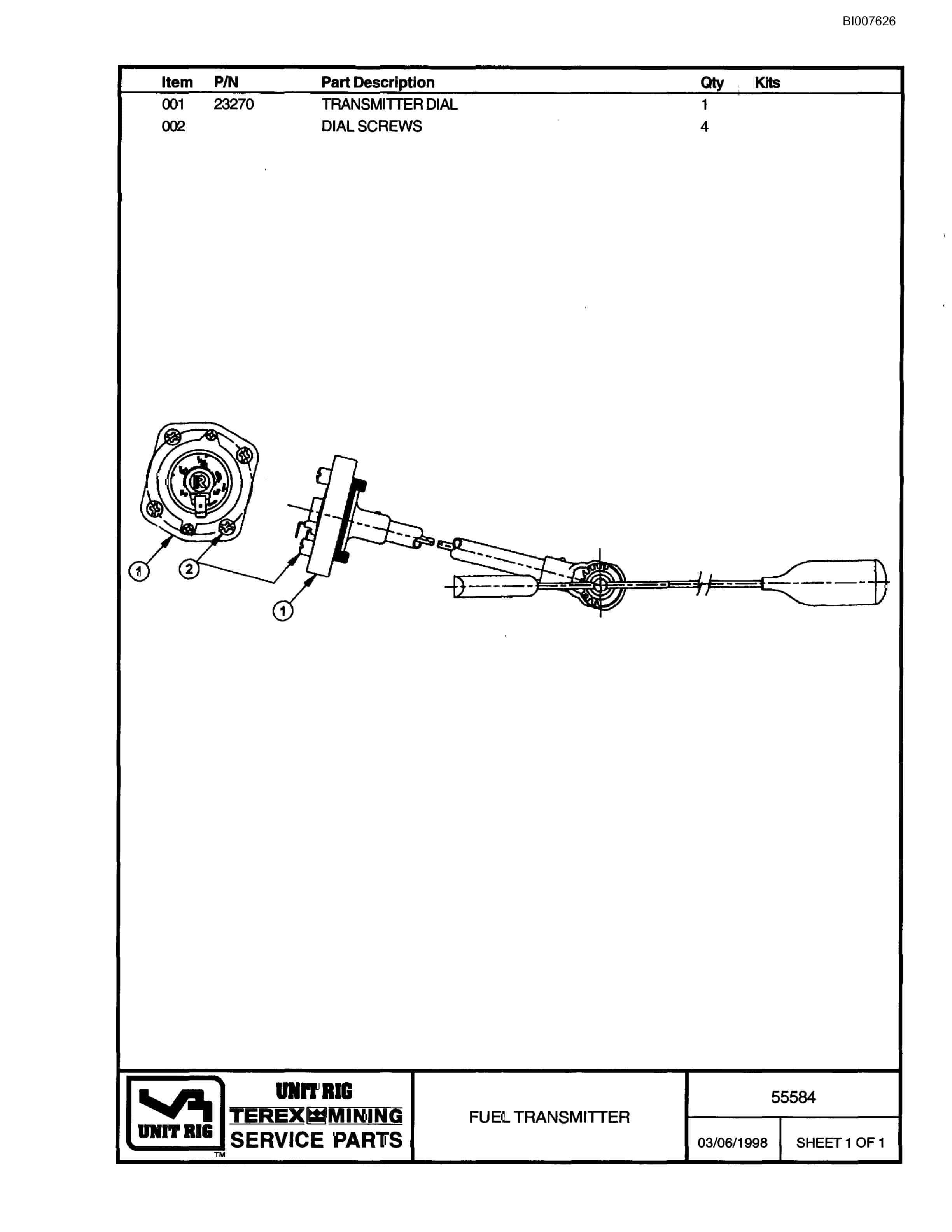 Bucyrus MT-3300AC Parts Catalog BI007626-4