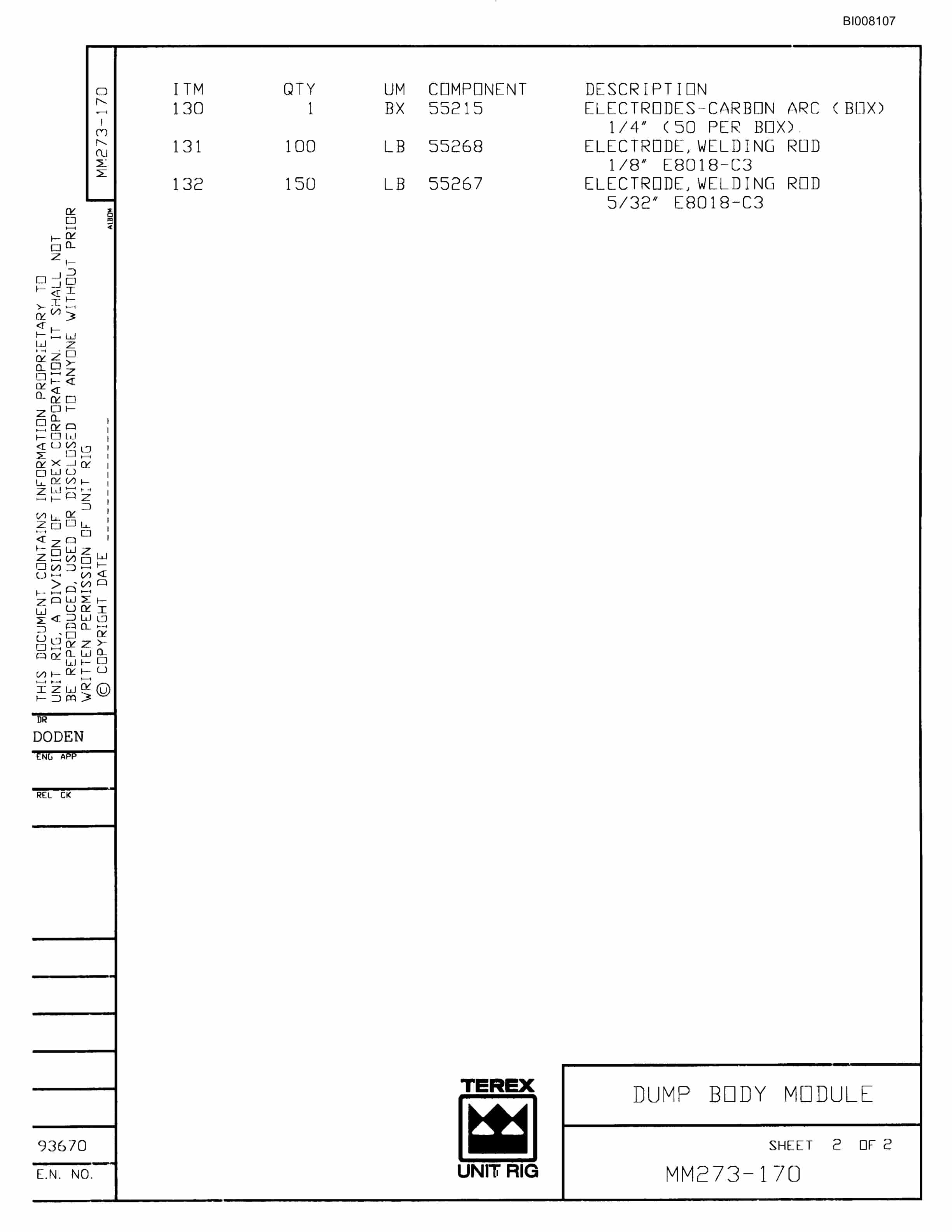 Bucyrus MT-3300AC Parts Catalog BI008107-3