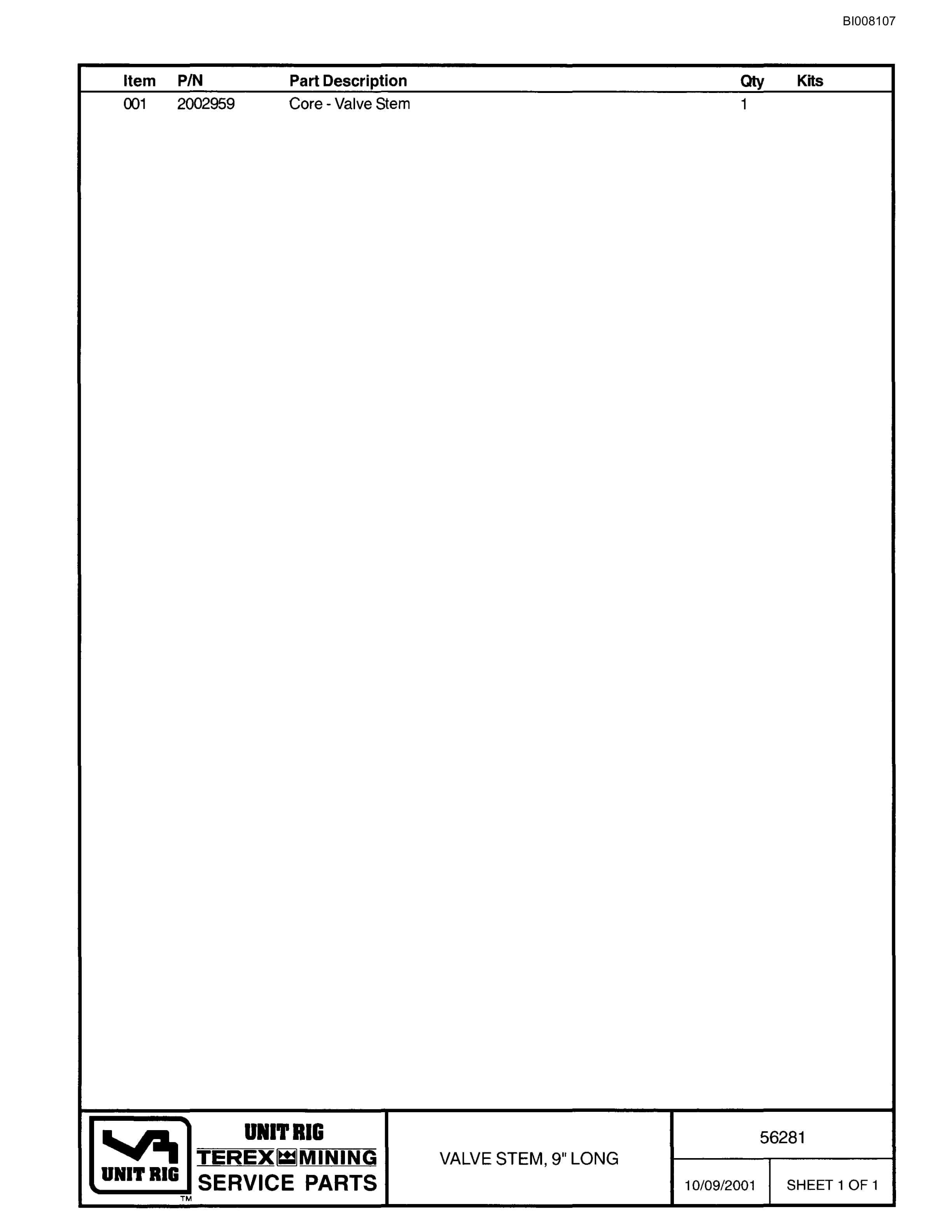 Bucyrus MT-3300AC Parts Catalog BI008107-4
