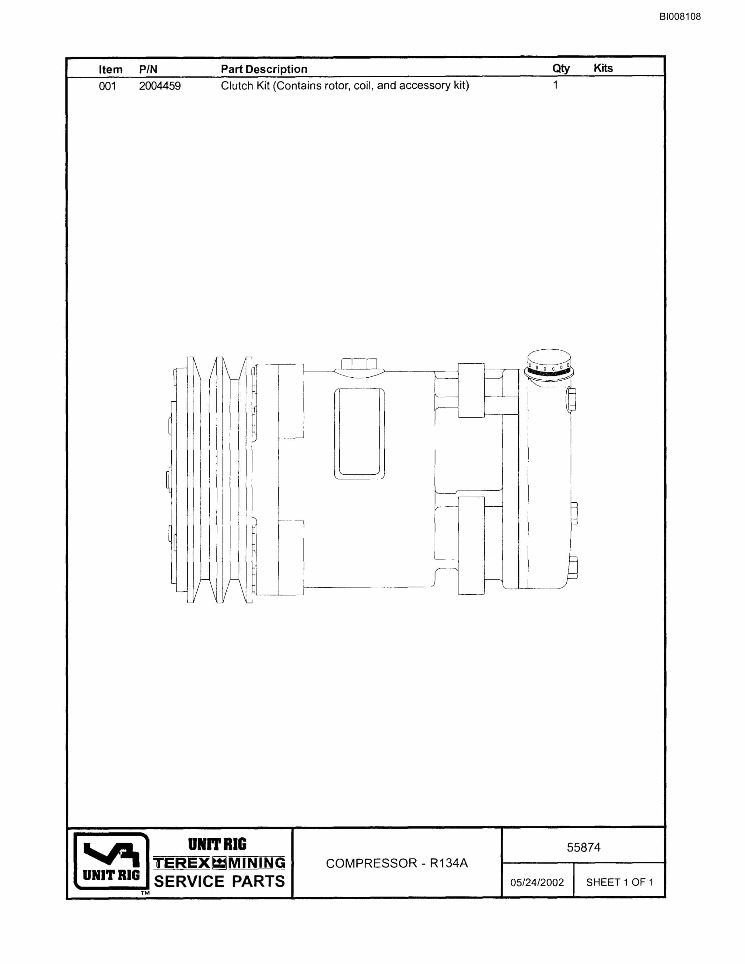Bucyrus MT-3300AC Parts Catalog BI008108-4