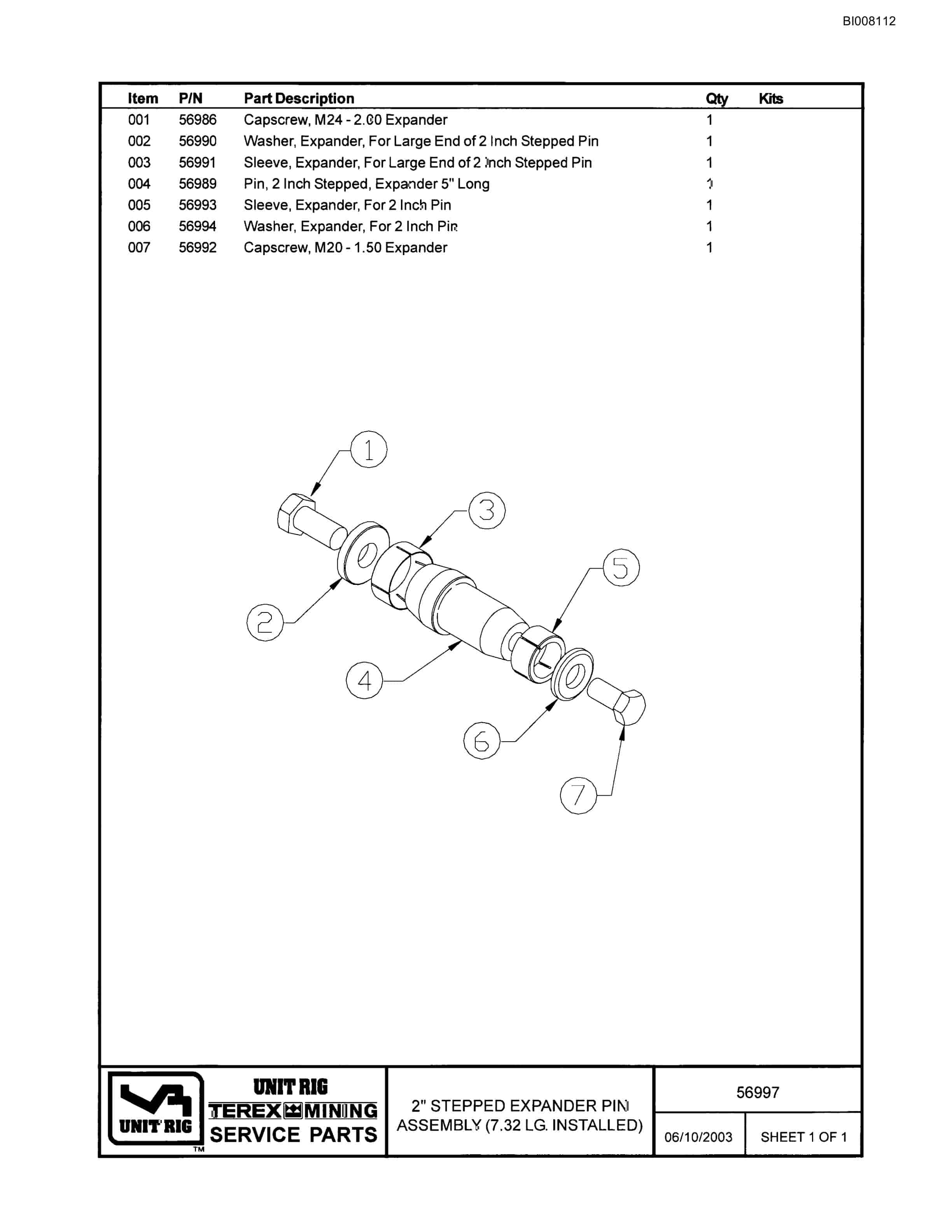 Bucyrus MT-3300AC Parts Catalog BI008112-4