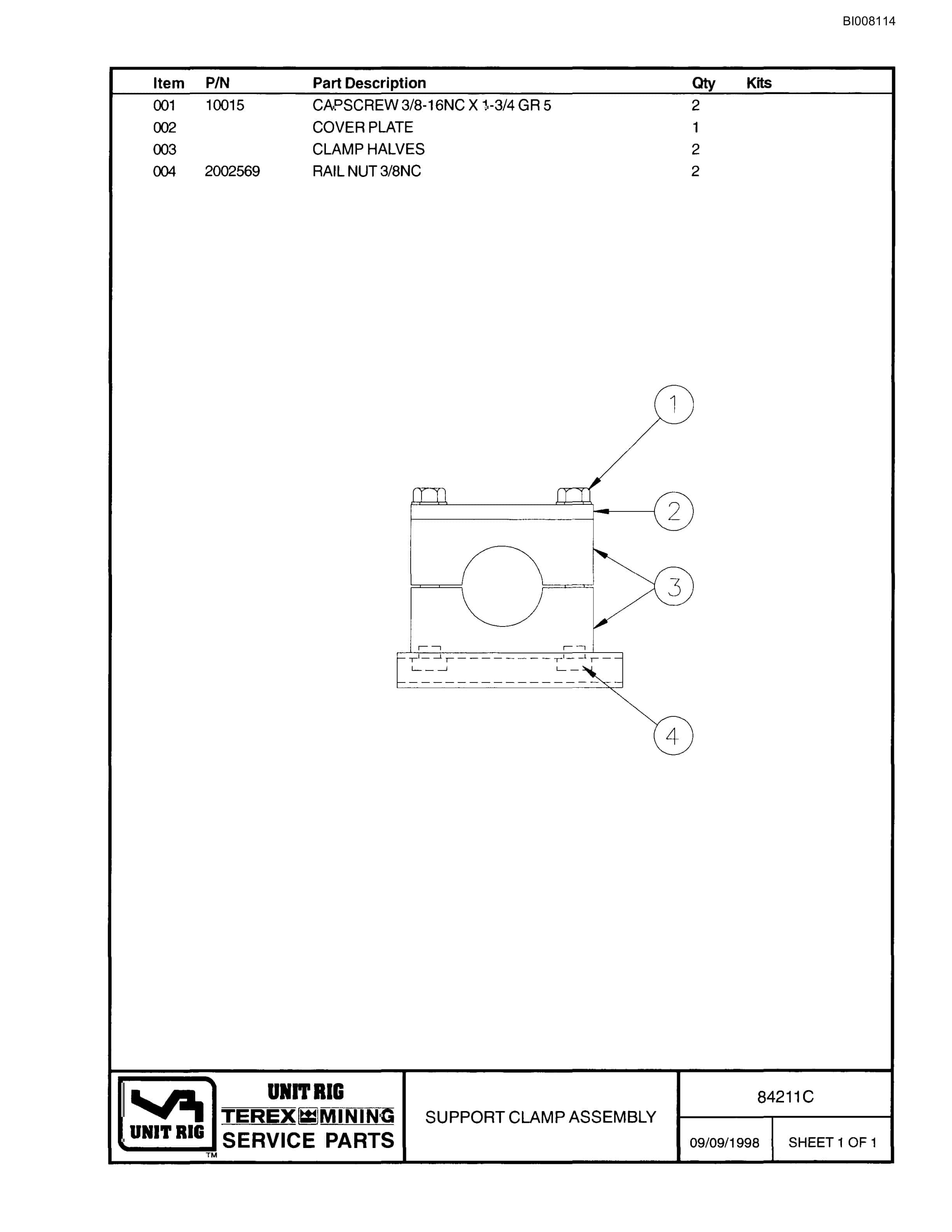 Bucyrus MT-3300AC Parts Catalog BI008114-5