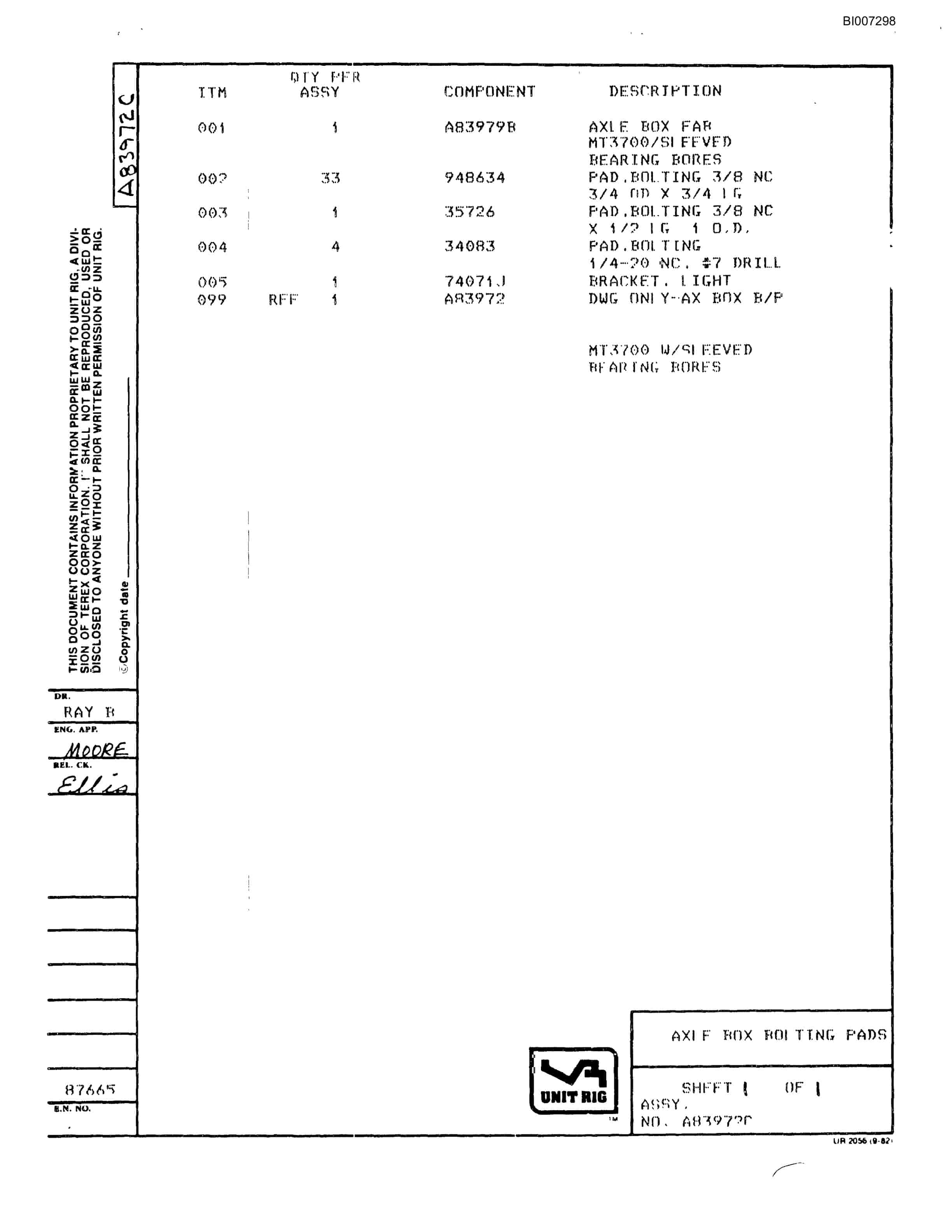 Bucyrus MT-3600 Parts Catalog BI007298-2