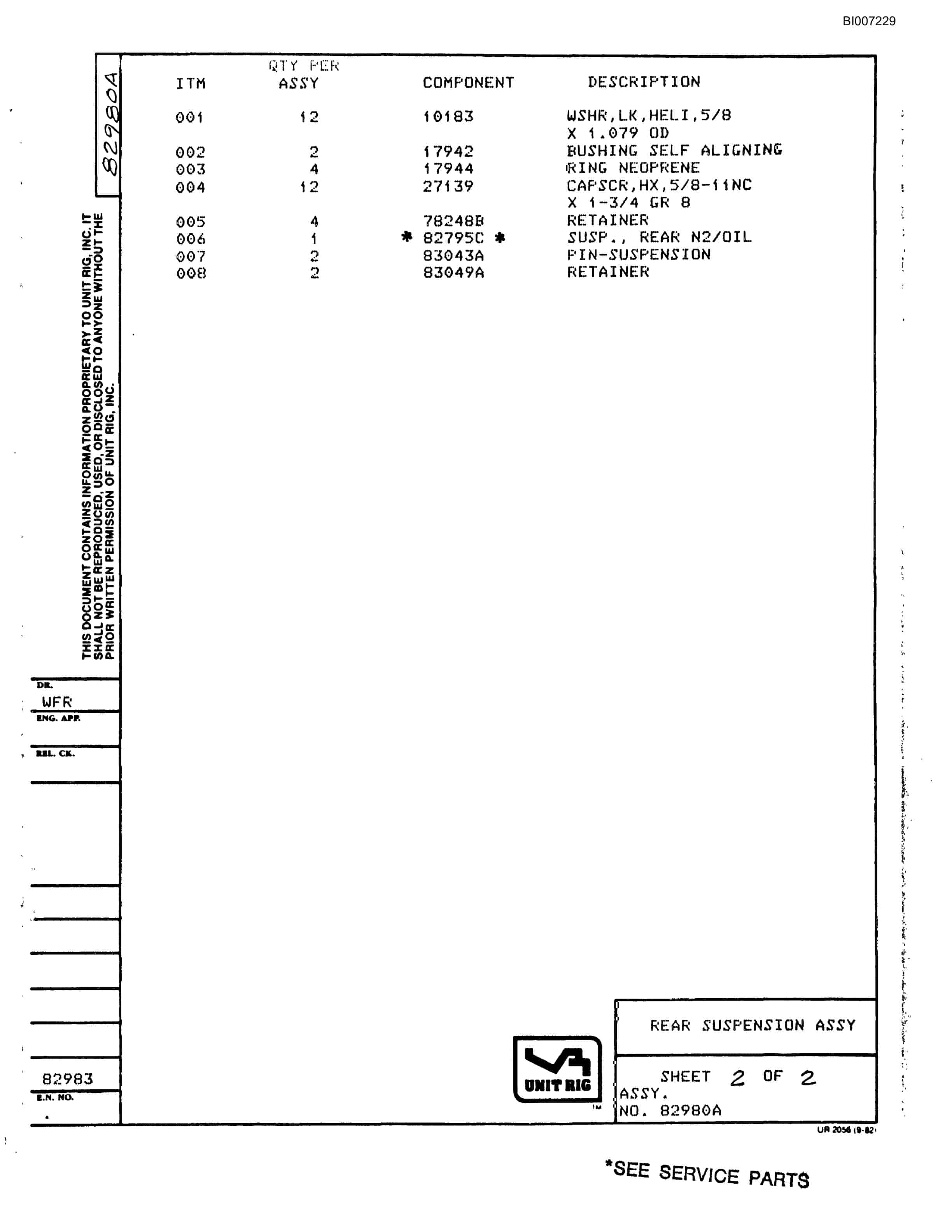 Bucyrus MT-3700 Parts Catalog BI007229-2