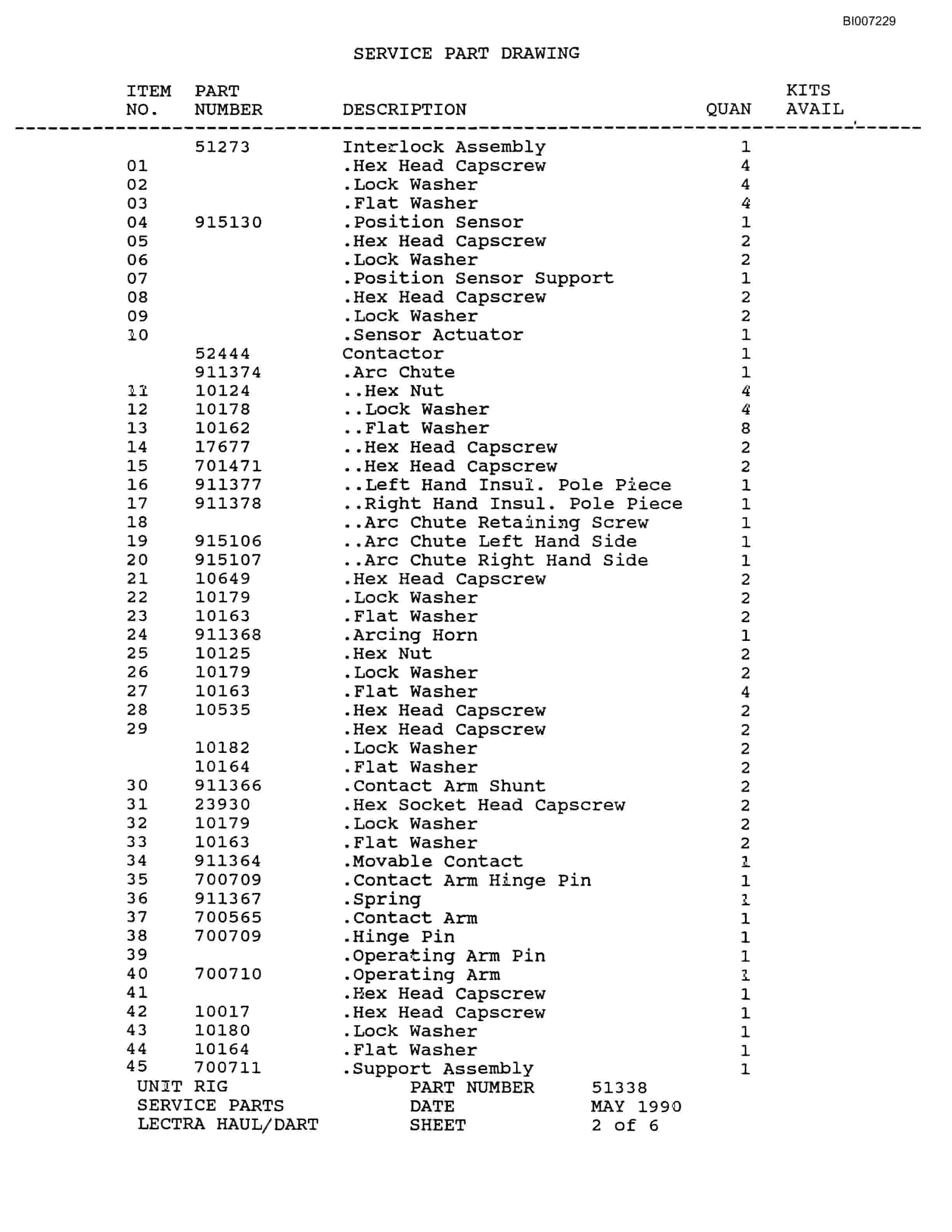 Bucyrus MT-3700 Parts Catalog BI007229-4