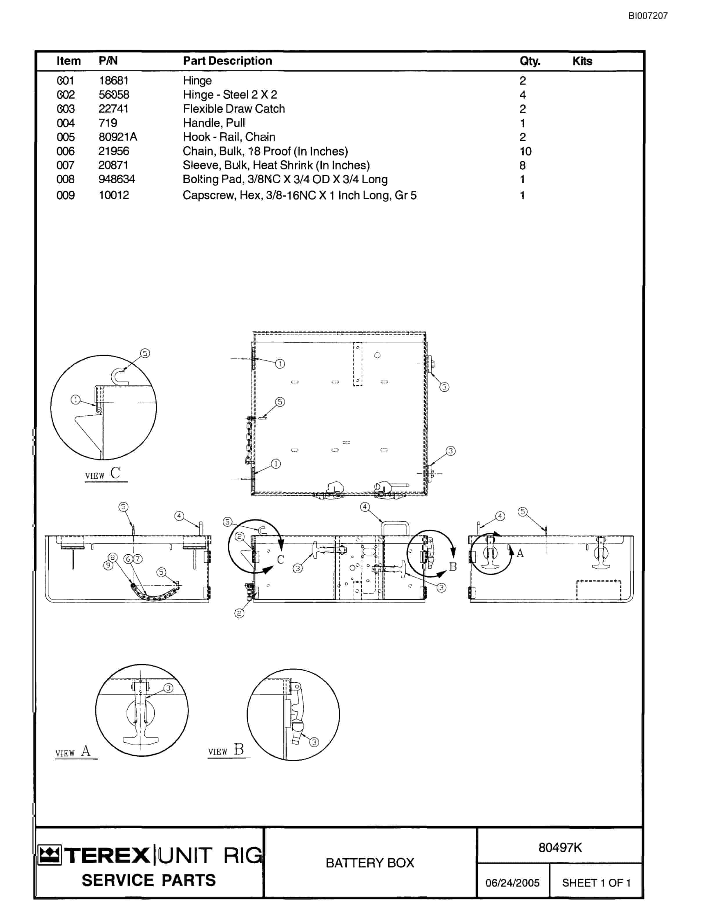 Bucyrus MT-3700AC Parts Catalog BI007207-5