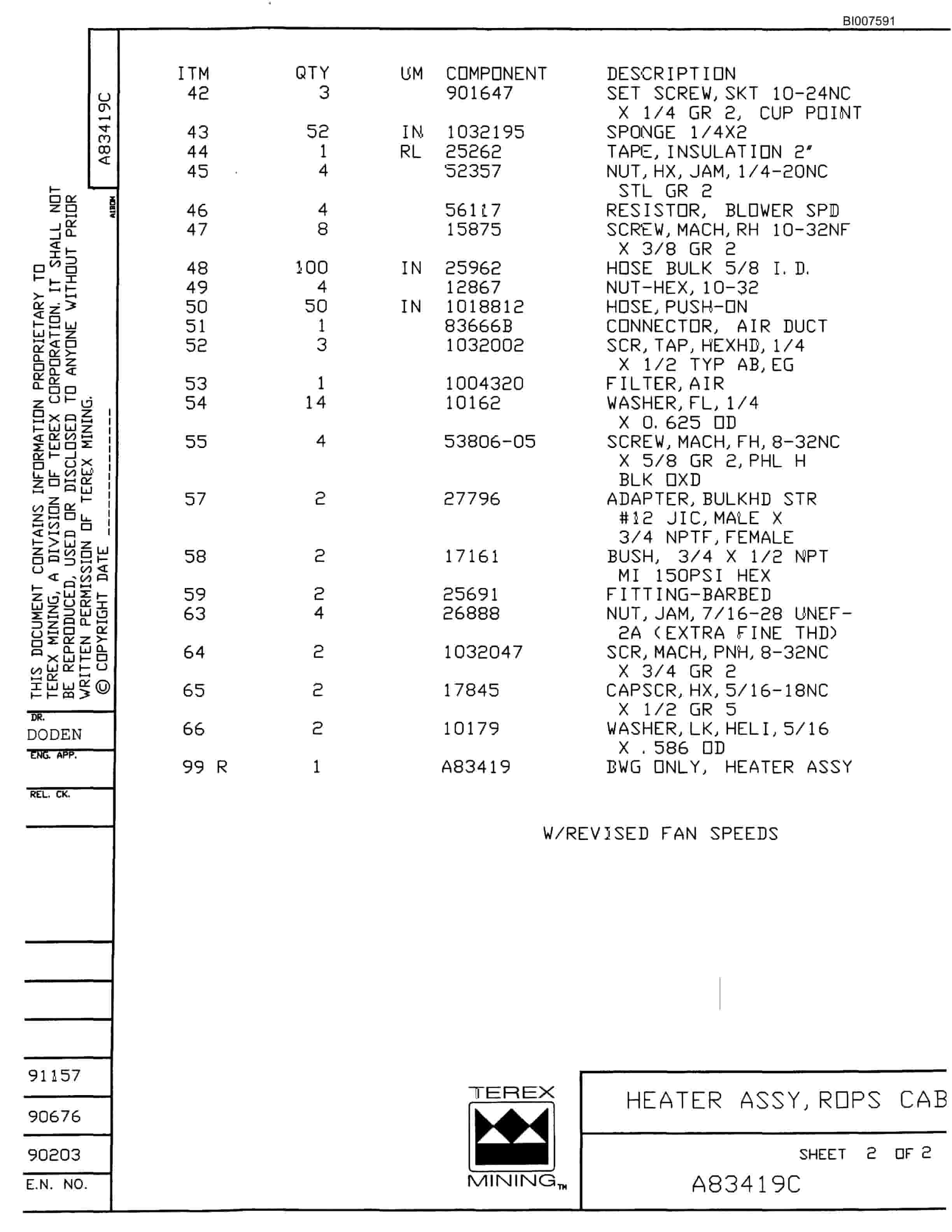 Bucyrus MT-3700AC Parts Catalog BI007591-2