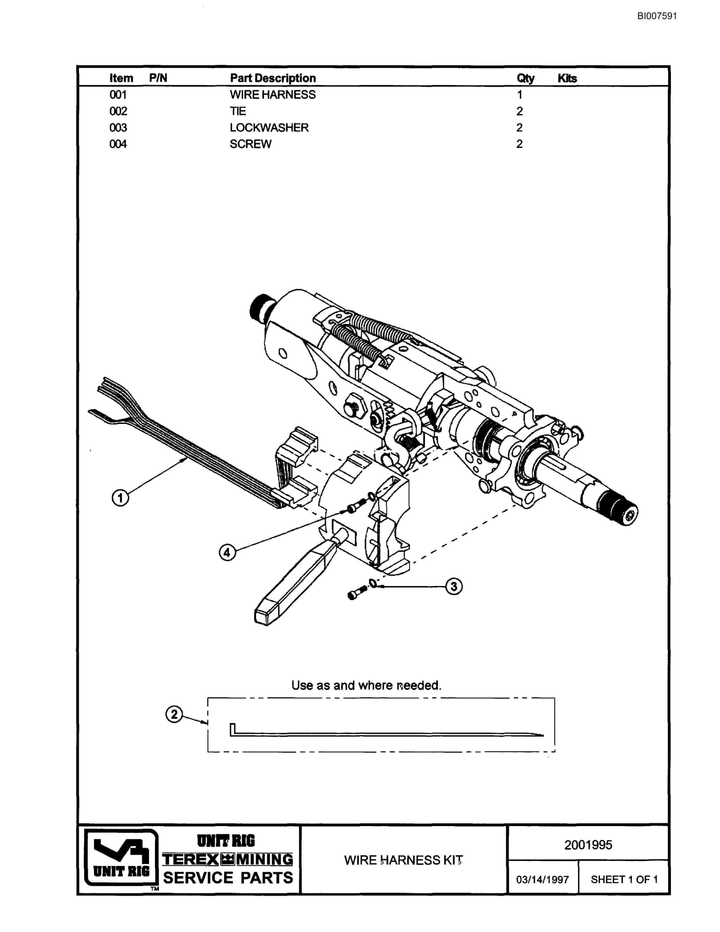 Bucyrus MT-3700AC Parts Catalog BI007591-3