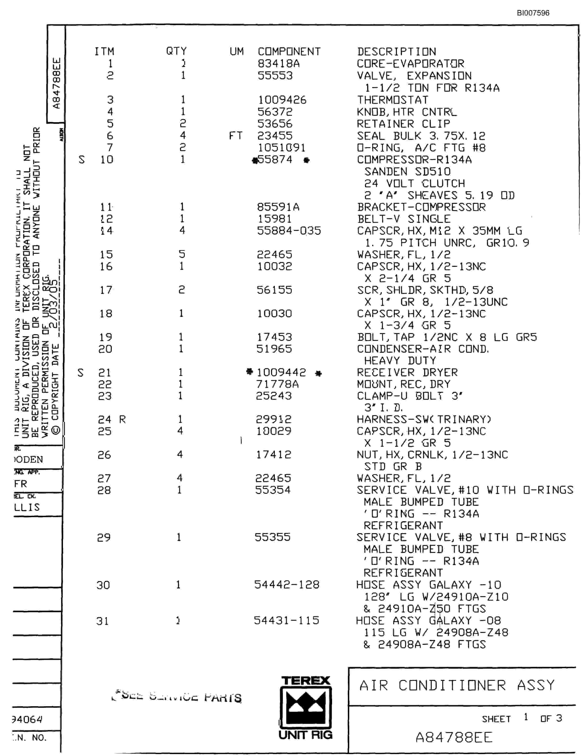 Bucyrus MT-3700AC Parts Catalog BI007596-2